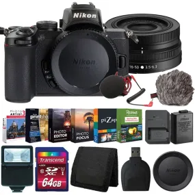 Nikon Z50 Mirrorless 20.9MP EXPEED 6 Image Processor Digital Camera with 16-50mm Lens with Starter Accessory Kit