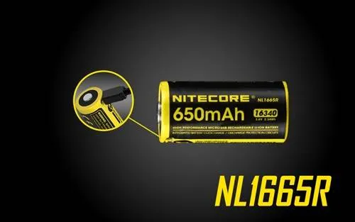 Nitecore NL1665R 650MAH 16340