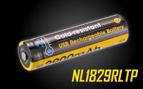 Nitecore Nl1829RLTP Low Temperature Resistant Micro-USB Rechargeable 18650 Li-Ion Battery