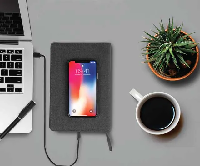 PESSAC - SANTHOME A5 Refillable Notebook With Wireless Charger