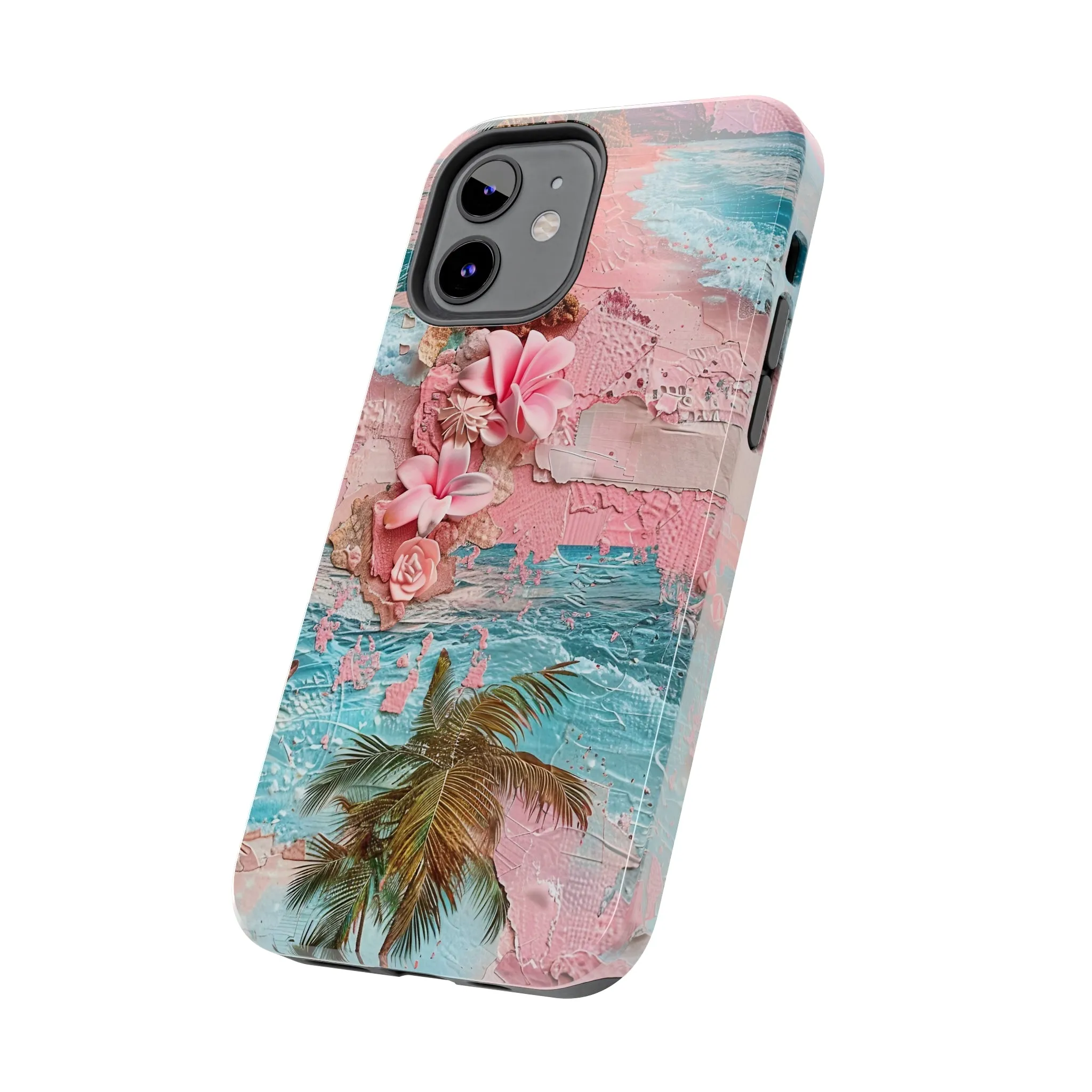 Pink Paradise Beach pattern iPhone Case, Aesthetic Phone Cover, Artsy 3D Design, Protective Phone Cover compatible with a large variety of iPhone models, Phone Case, Gift