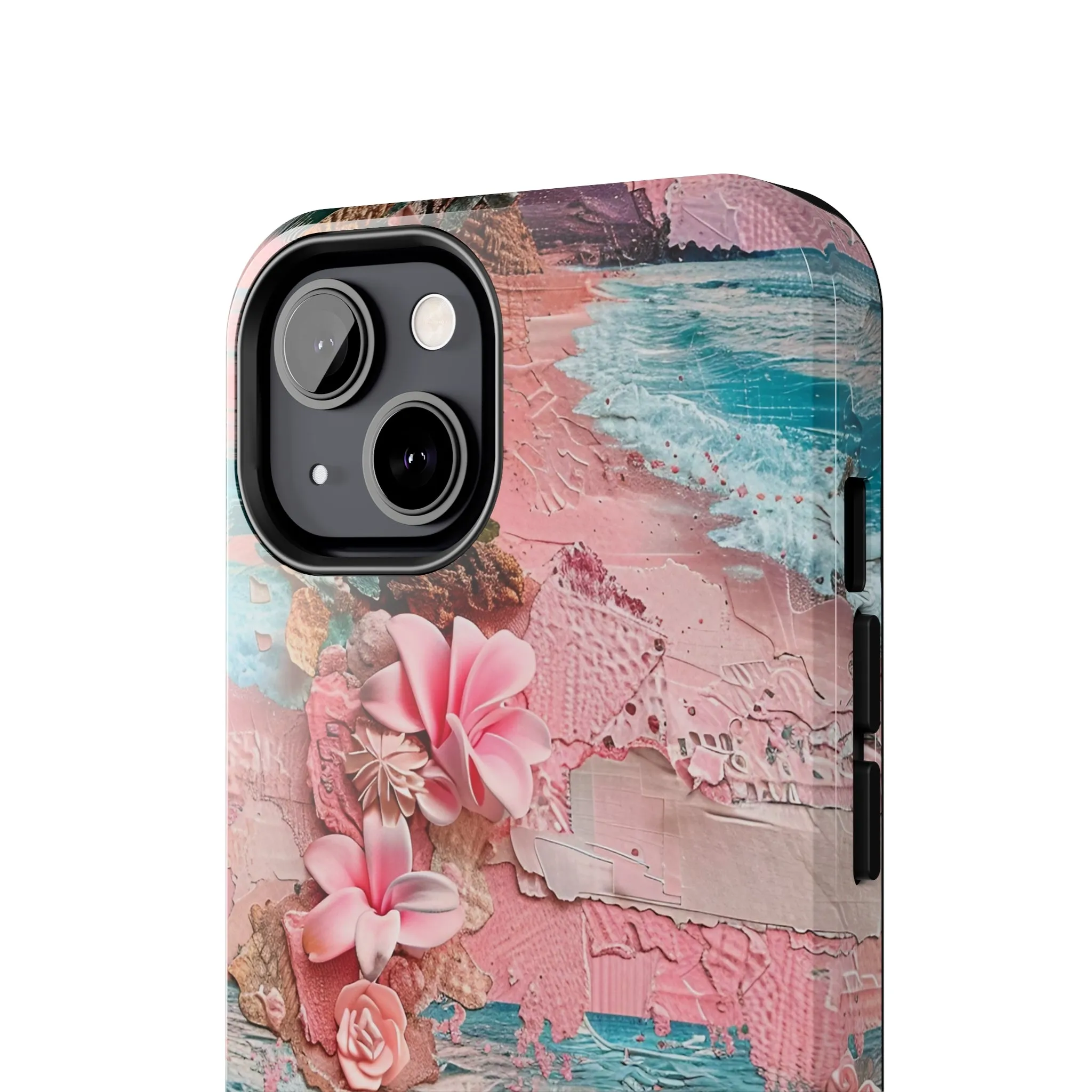 Pink Paradise Beach pattern iPhone Case, Aesthetic Phone Cover, Artsy 3D Design, Protective Phone Cover compatible with a large variety of iPhone models, Phone Case, Gift