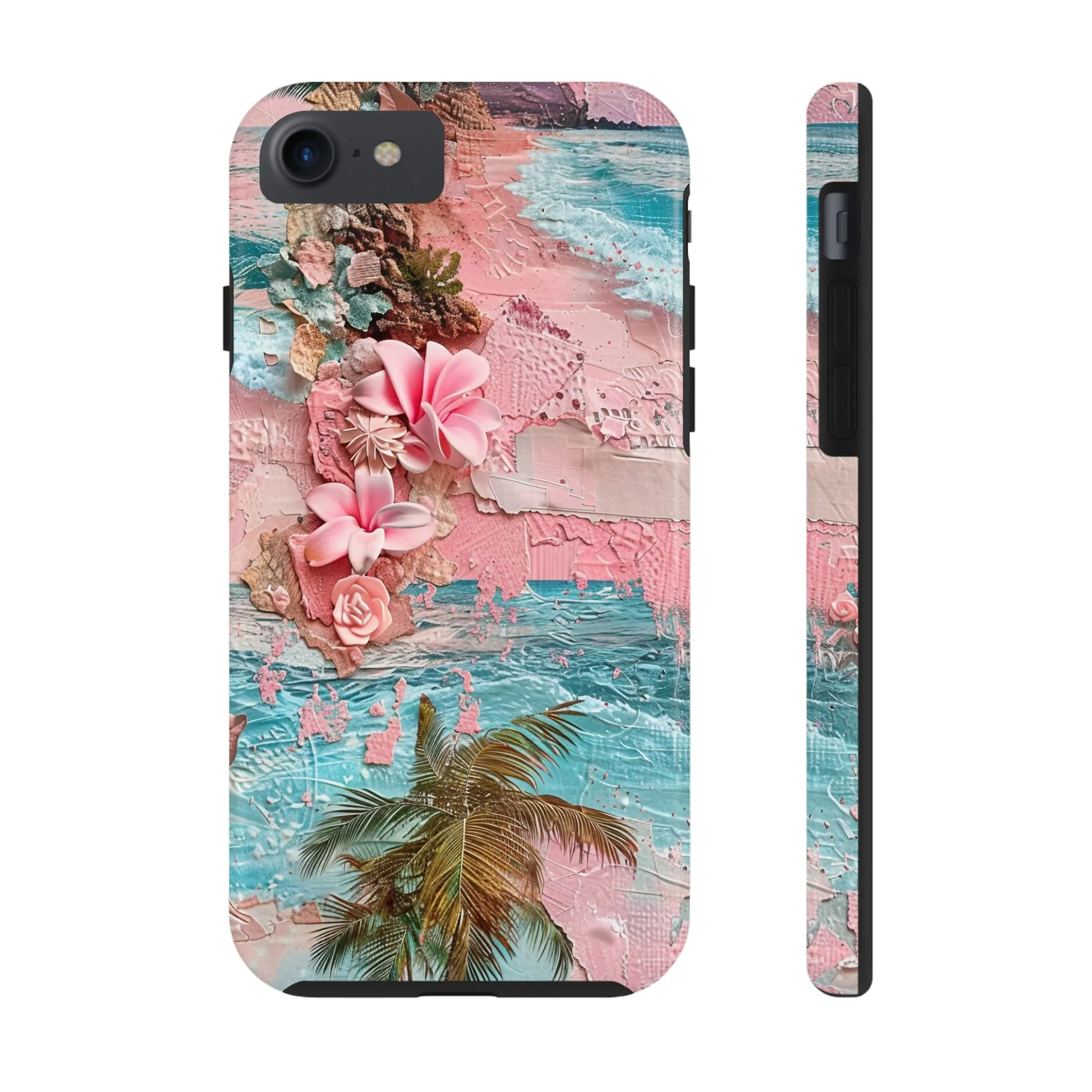 Pink Paradise Beach pattern iPhone Case, Aesthetic Phone Cover, Artsy 3D Design, Protective Phone Cover compatible with a large variety of iPhone models, Phone Case, Gift