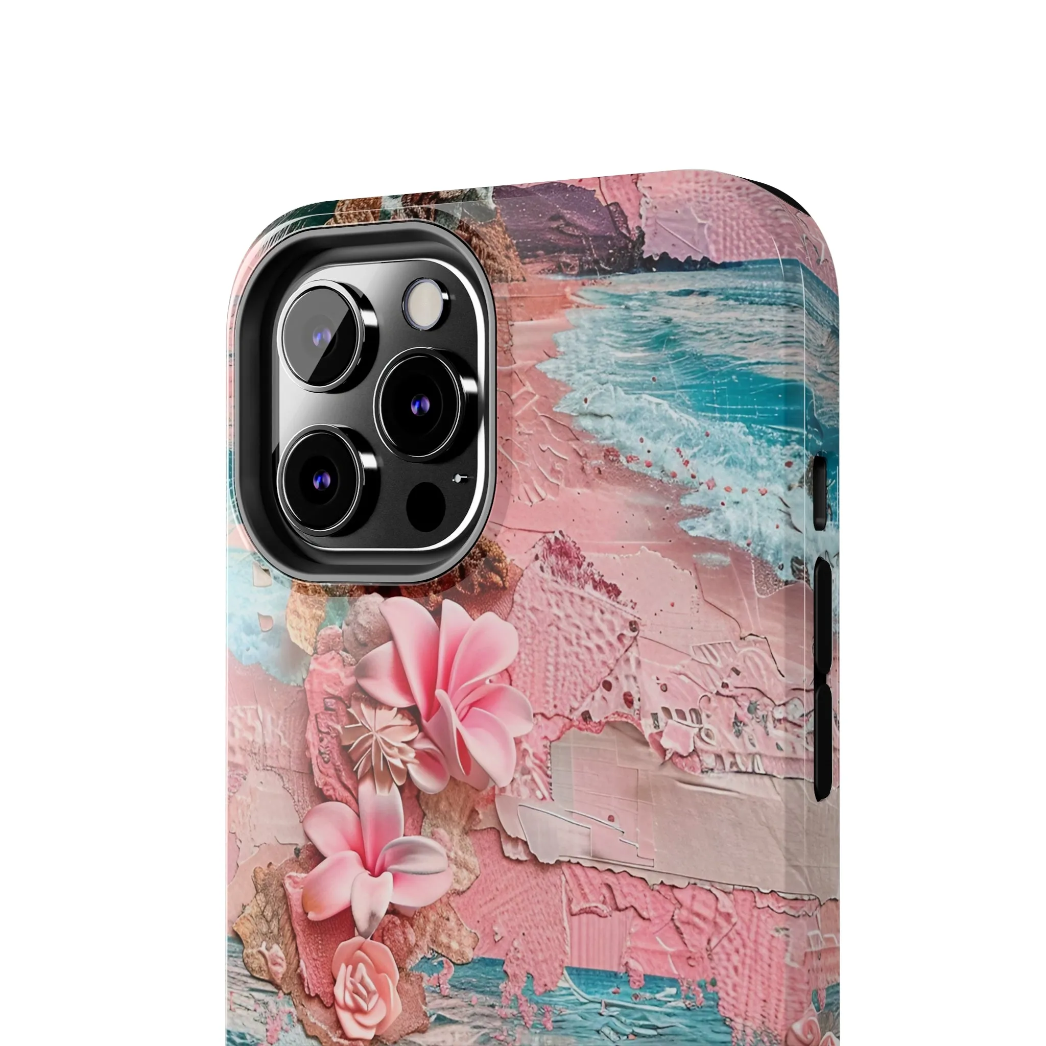 Pink Paradise Beach pattern iPhone Case, Aesthetic Phone Cover, Artsy 3D Design, Protective Phone Cover compatible with a large variety of iPhone models, Phone Case, Gift