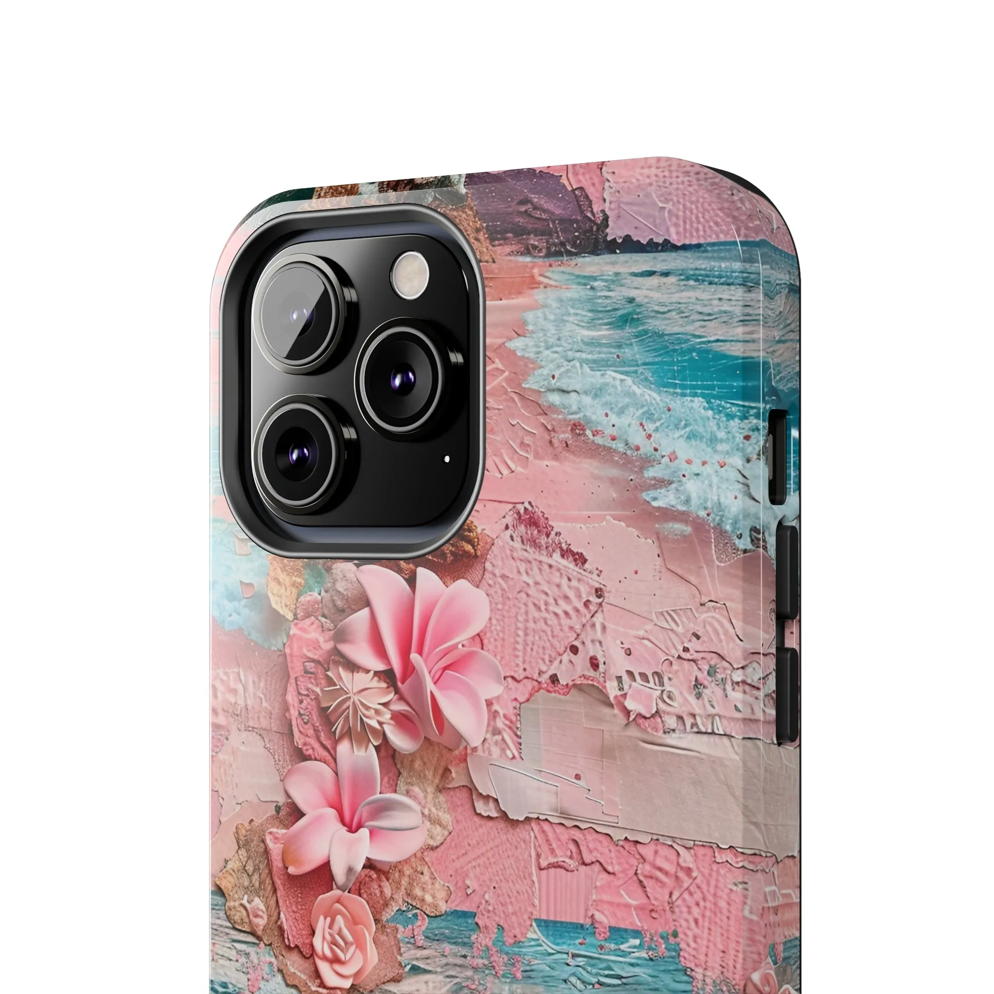 Pink Paradise Beach pattern iPhone Case, Aesthetic Phone Cover, Artsy 3D Design, Protective Phone Cover compatible with a large variety of iPhone models, Phone Case, Gift