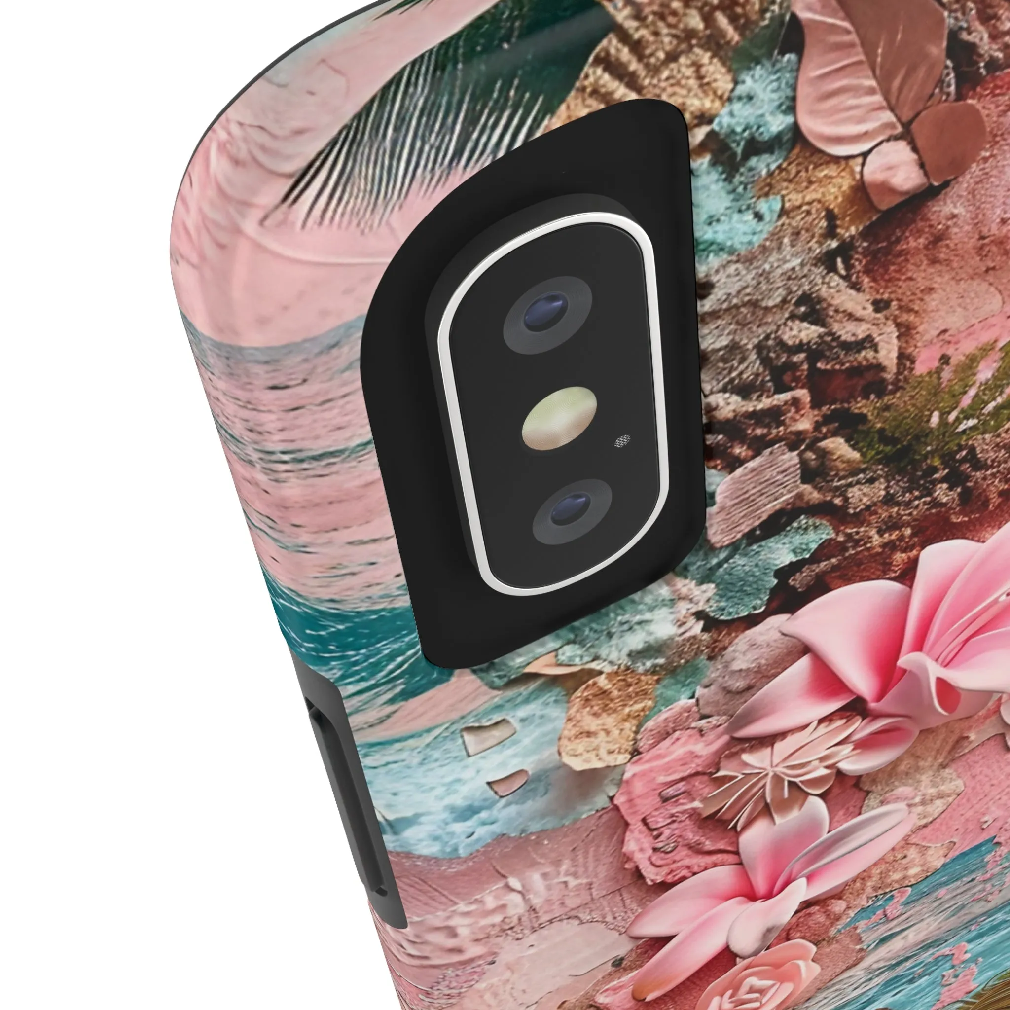 Pink Paradise Beach pattern iPhone Case, Aesthetic Phone Cover, Artsy 3D Design, Protective Phone Cover compatible with a large variety of iPhone models, Phone Case, Gift