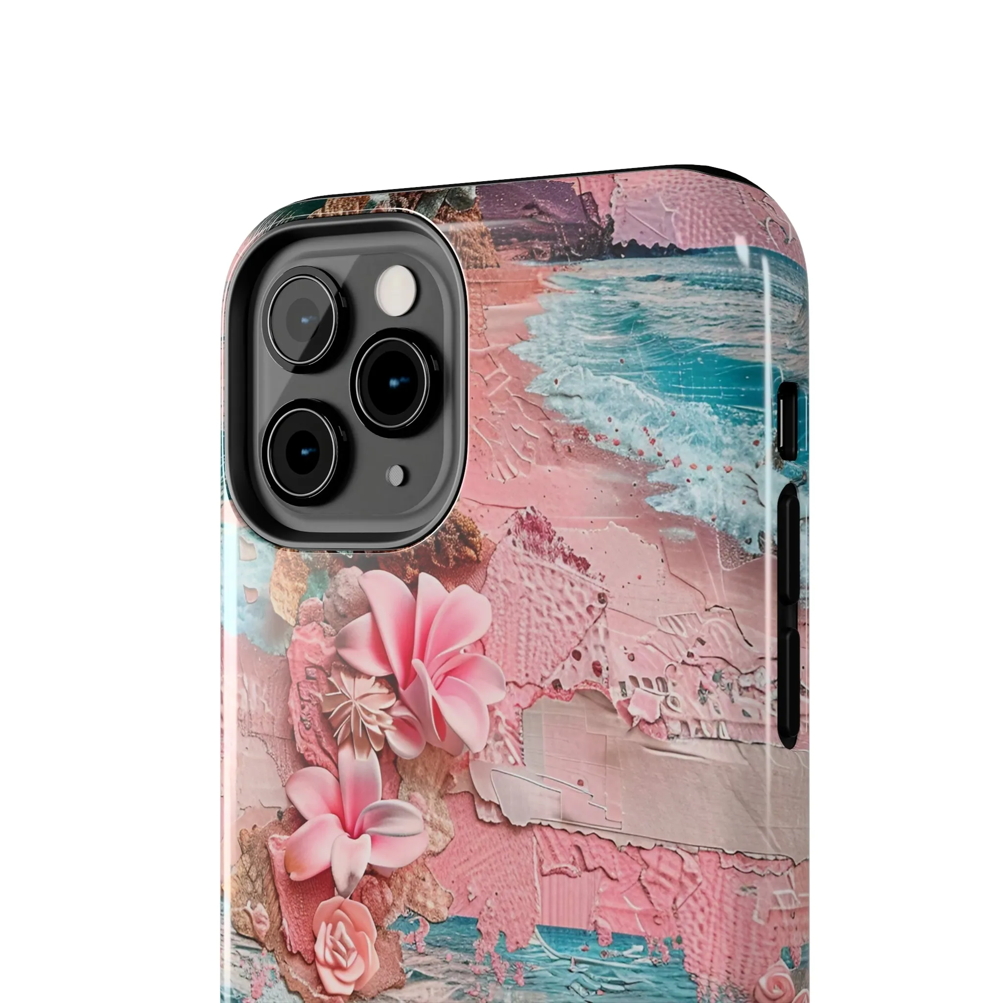 Pink Paradise Beach pattern iPhone Case, Aesthetic Phone Cover, Artsy 3D Design, Protective Phone Cover compatible with a large variety of iPhone models, Phone Case, Gift