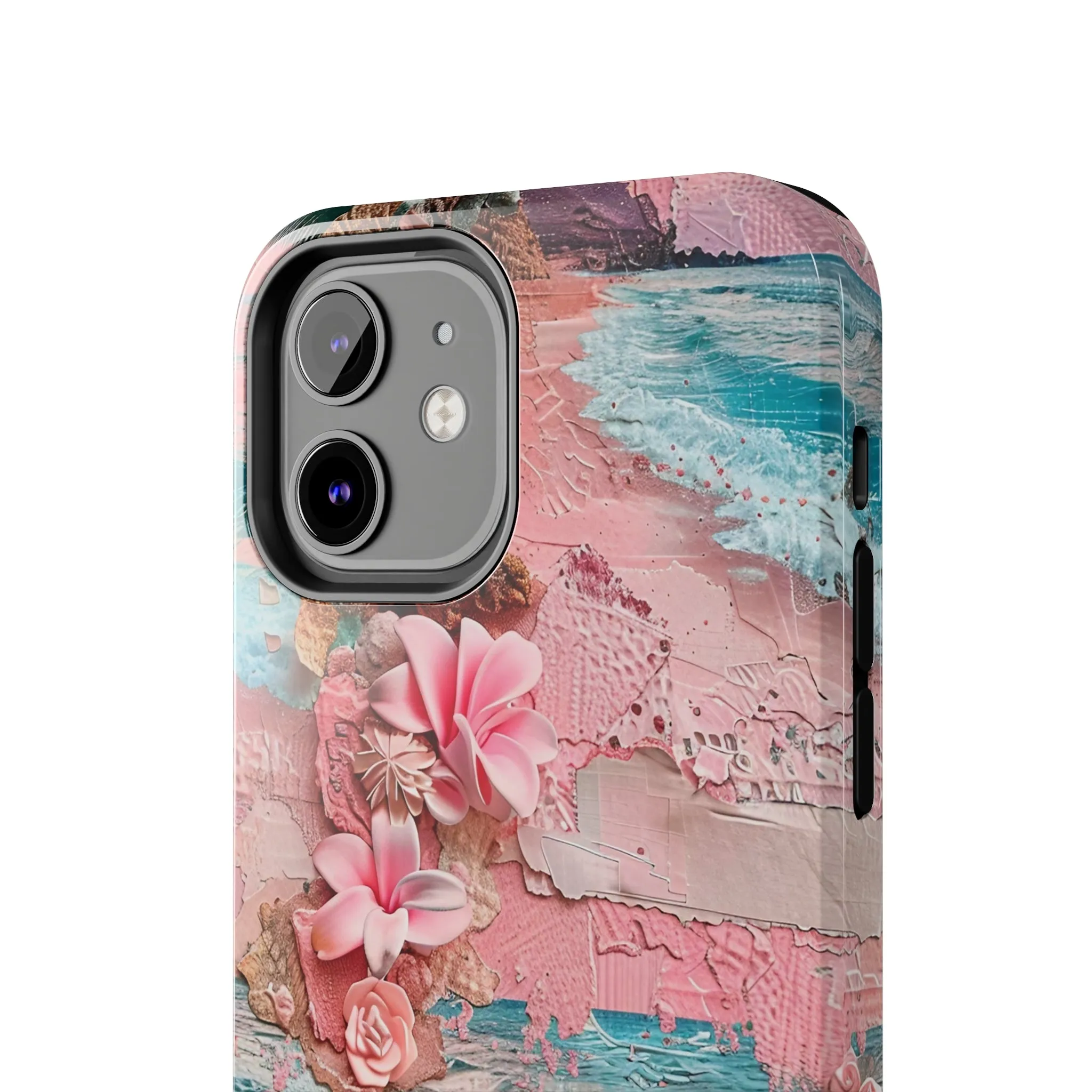 Pink Paradise Beach pattern iPhone Case, Aesthetic Phone Cover, Artsy 3D Design, Protective Phone Cover compatible with a large variety of iPhone models, Phone Case, Gift