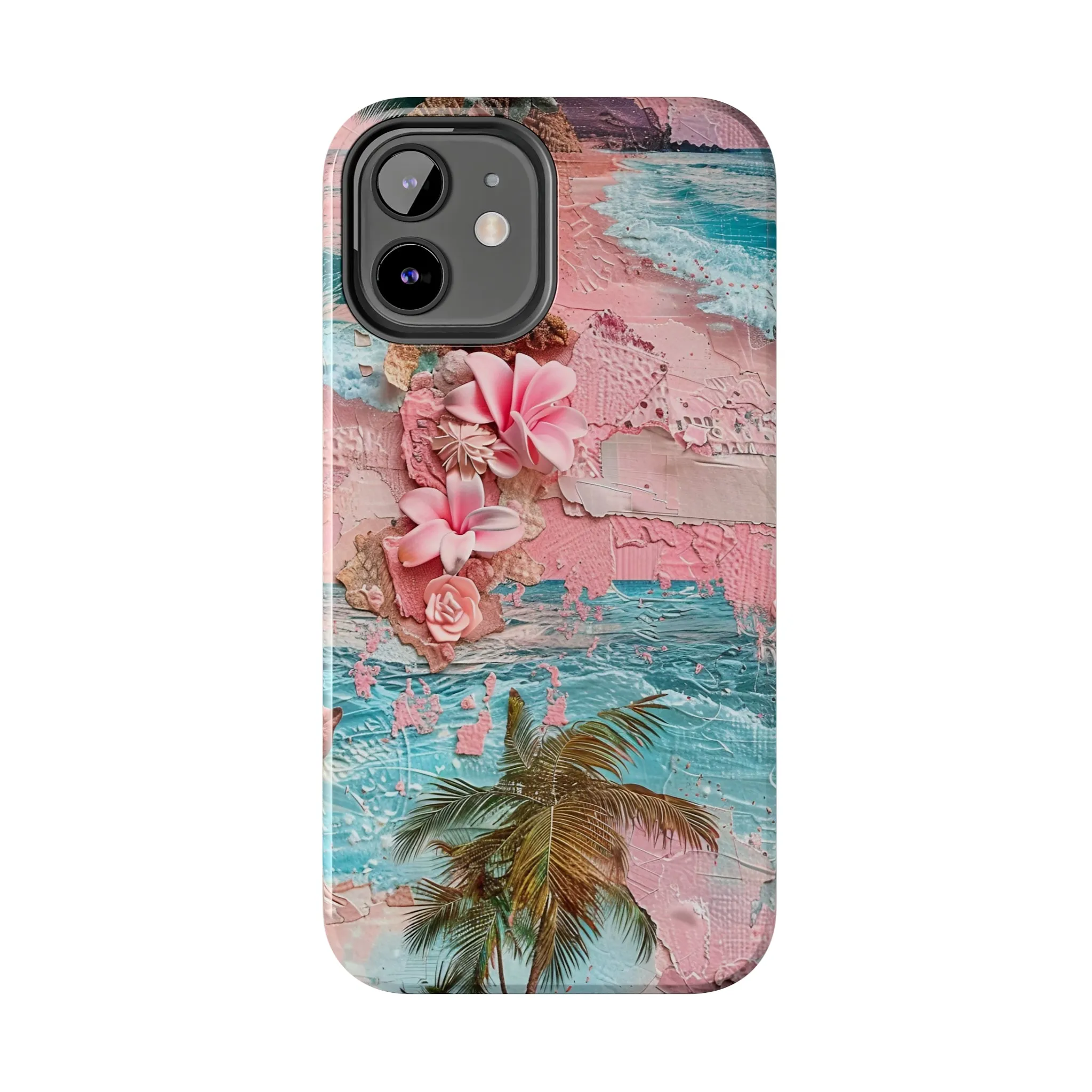 Pink Paradise Beach pattern iPhone Case, Aesthetic Phone Cover, Artsy 3D Design, Protective Phone Cover compatible with a large variety of iPhone models, Phone Case, Gift