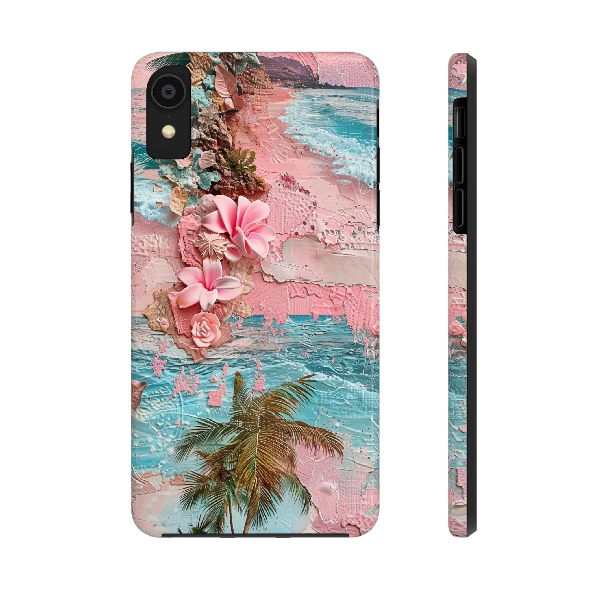 Pink Paradise Beach pattern iPhone Case, Aesthetic Phone Cover, Artsy 3D Design, Protective Phone Cover compatible with a large variety of iPhone models, Phone Case, Gift