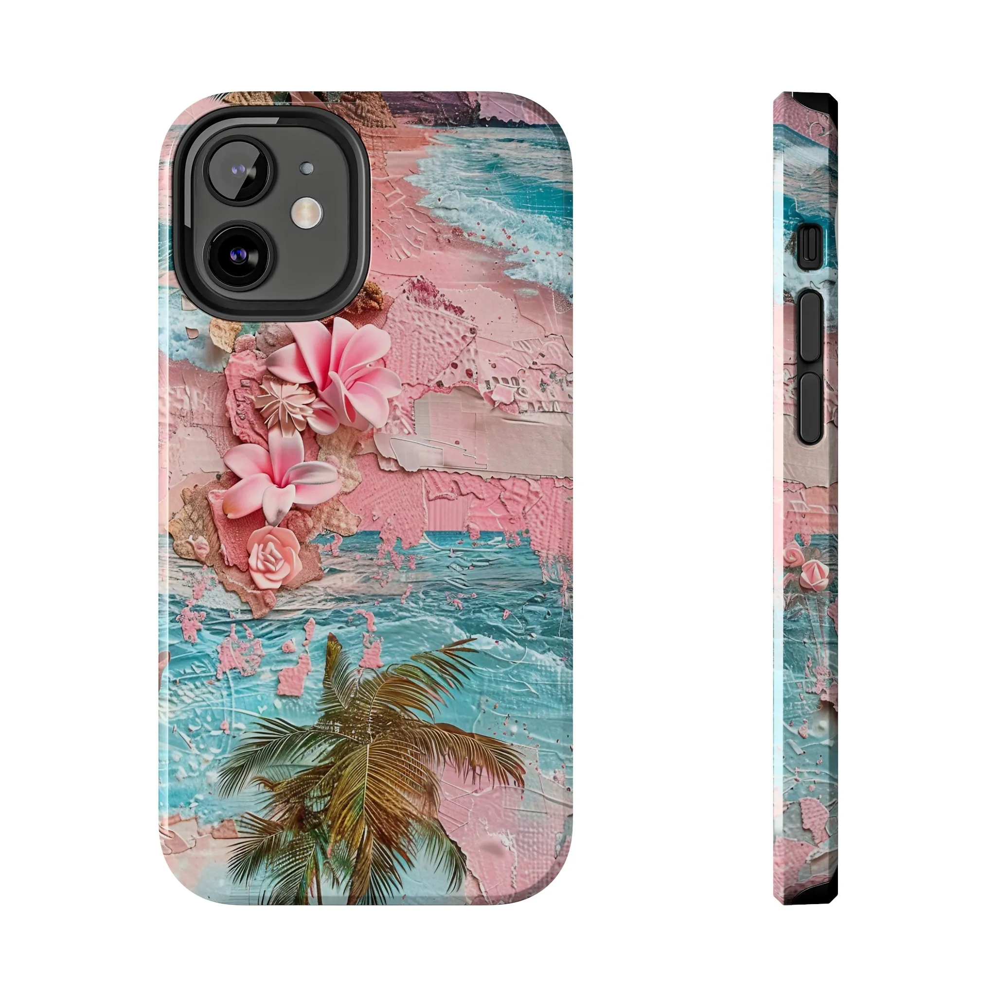 Pink Paradise Beach pattern iPhone Case, Aesthetic Phone Cover, Artsy 3D Design, Protective Phone Cover compatible with a large variety of iPhone models, Phone Case, Gift