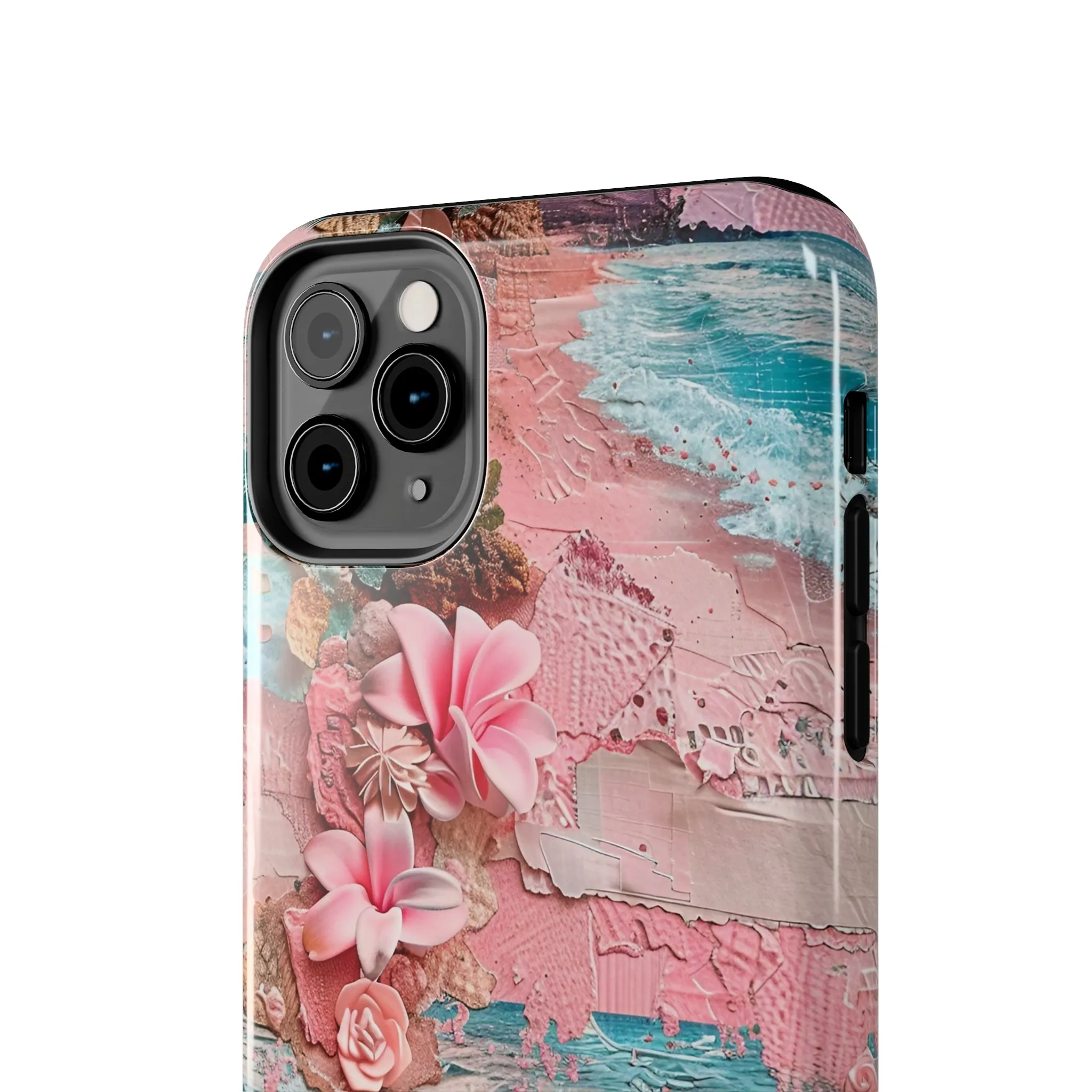 Pink Paradise Beach pattern iPhone Case, Aesthetic Phone Cover, Artsy 3D Design, Protective Phone Cover compatible with a large variety of iPhone models, Phone Case, Gift