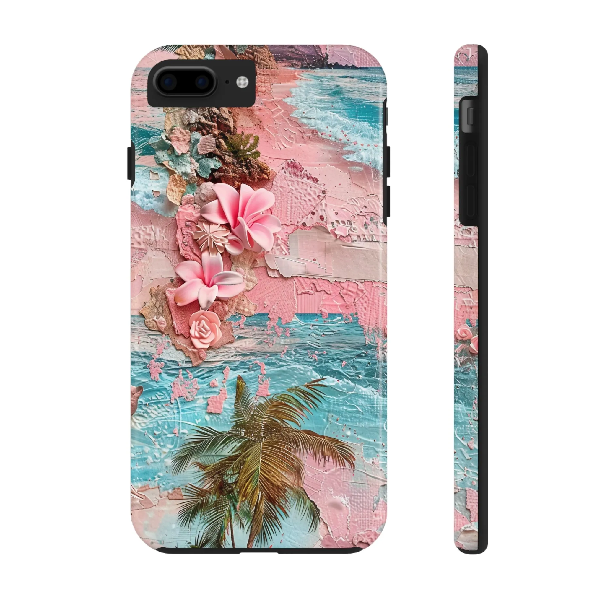 Pink Paradise Beach pattern iPhone Case, Aesthetic Phone Cover, Artsy 3D Design, Protective Phone Cover compatible with a large variety of iPhone models, Phone Case, Gift