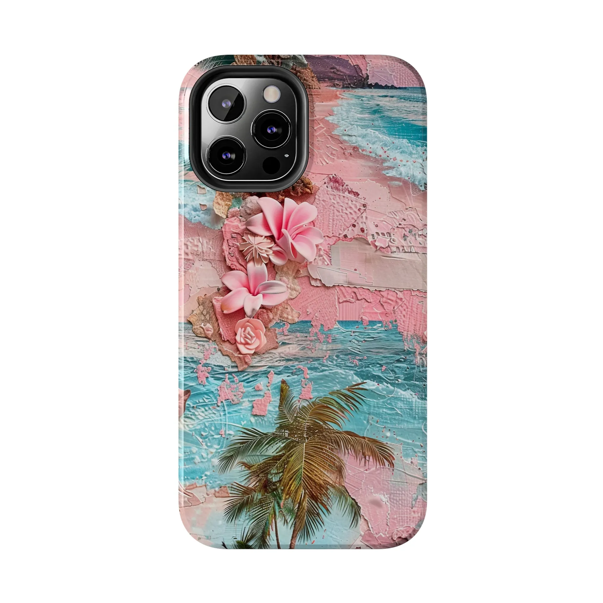 Pink Paradise Beach pattern iPhone Case, Aesthetic Phone Cover, Artsy 3D Design, Protective Phone Cover compatible with a large variety of iPhone models, Phone Case, Gift