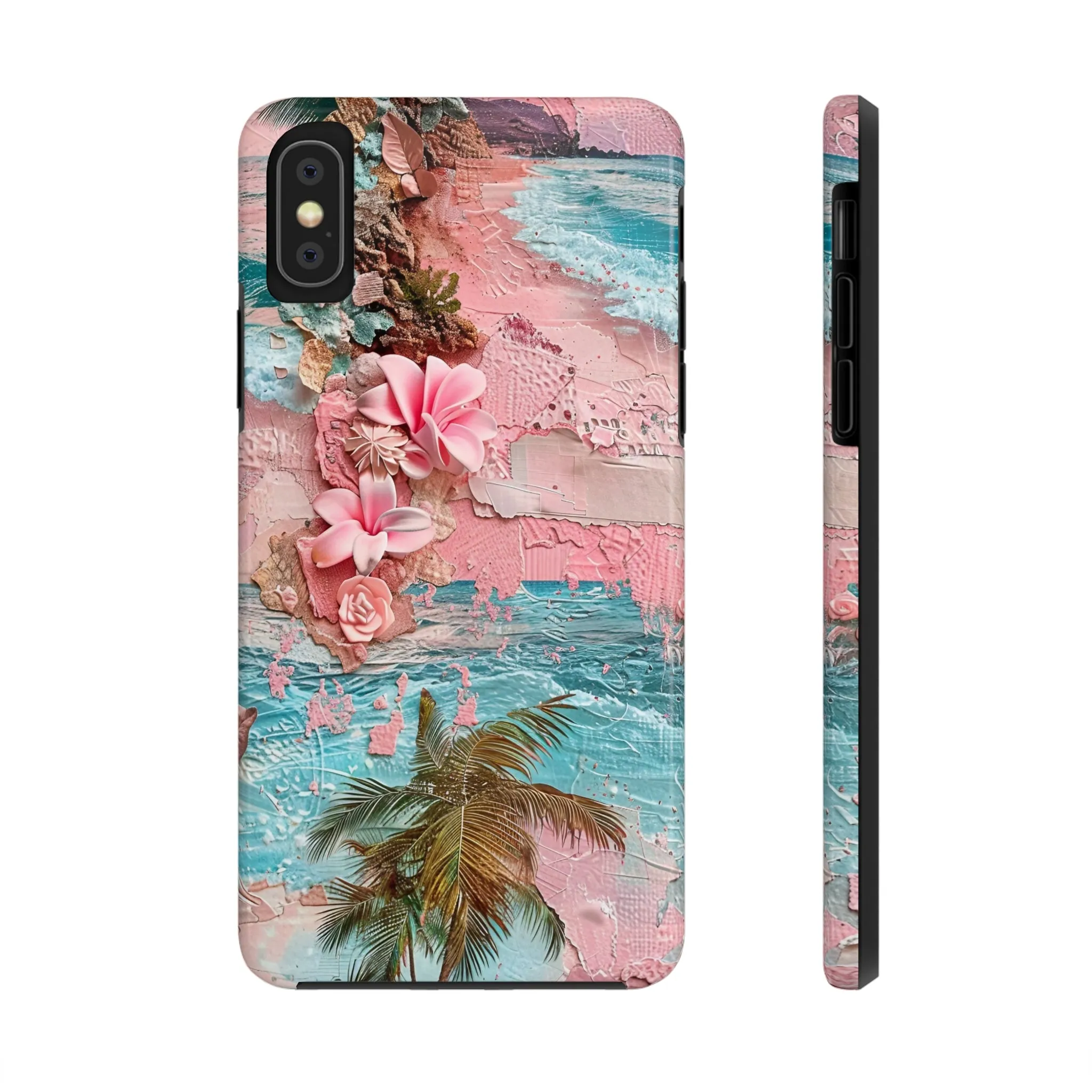 Pink Paradise Beach pattern iPhone Case, Aesthetic Phone Cover, Artsy 3D Design, Protective Phone Cover compatible with a large variety of iPhone models, Phone Case, Gift