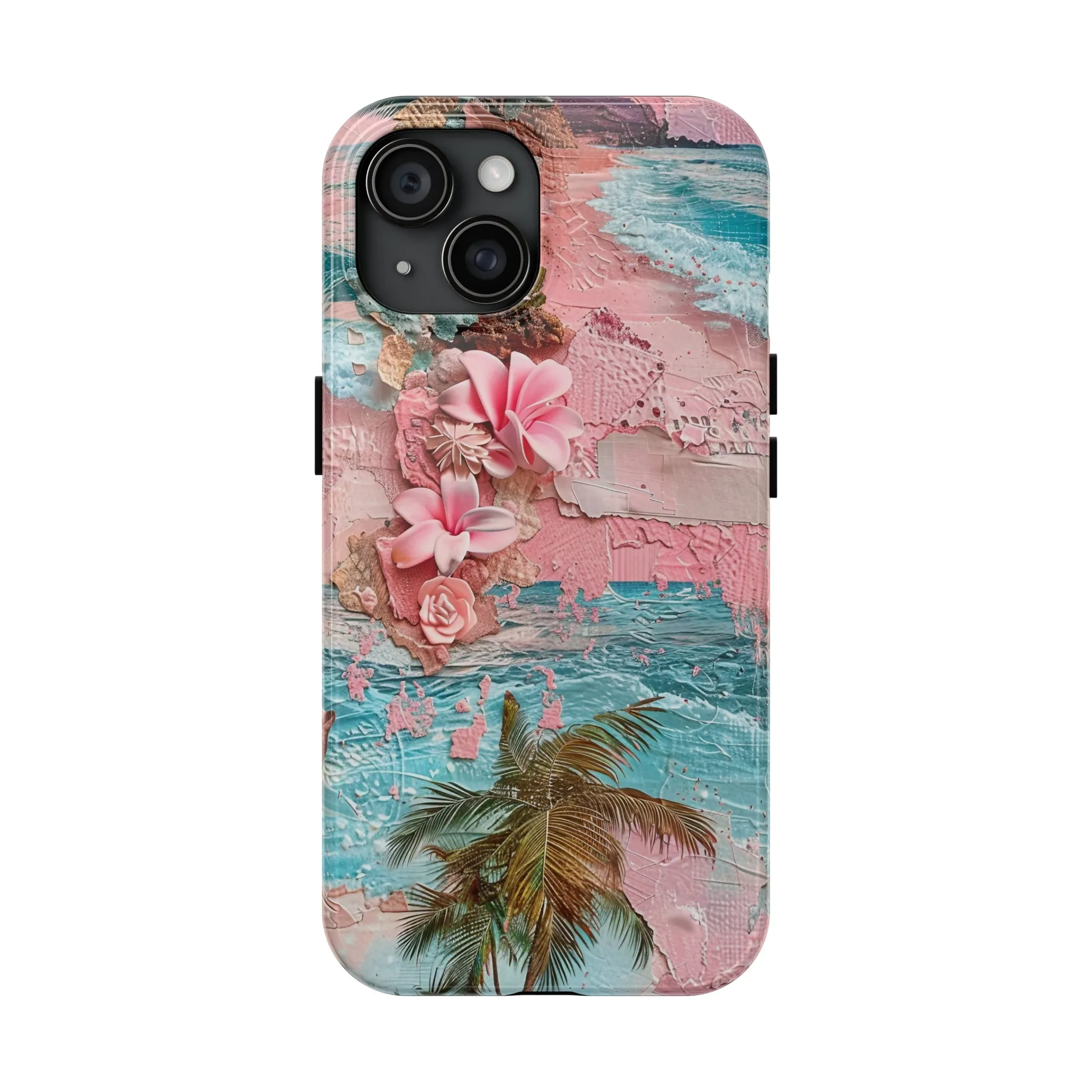 Pink Paradise Beach pattern iPhone Case, Aesthetic Phone Cover, Artsy 3D Design, Protective Phone Cover compatible with a large variety of iPhone models, Phone Case, Gift