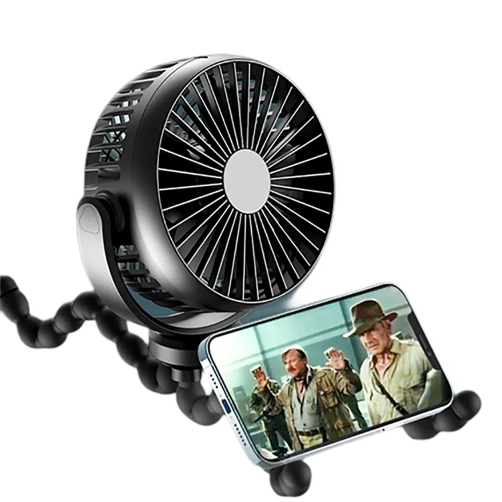 Portable Handheld Mini Stroller Fan with Flexible Tripod - USB Rechargeable