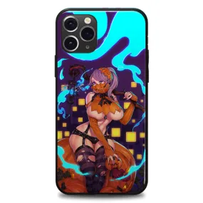 Pumpkin Girl LED Case for iPhone