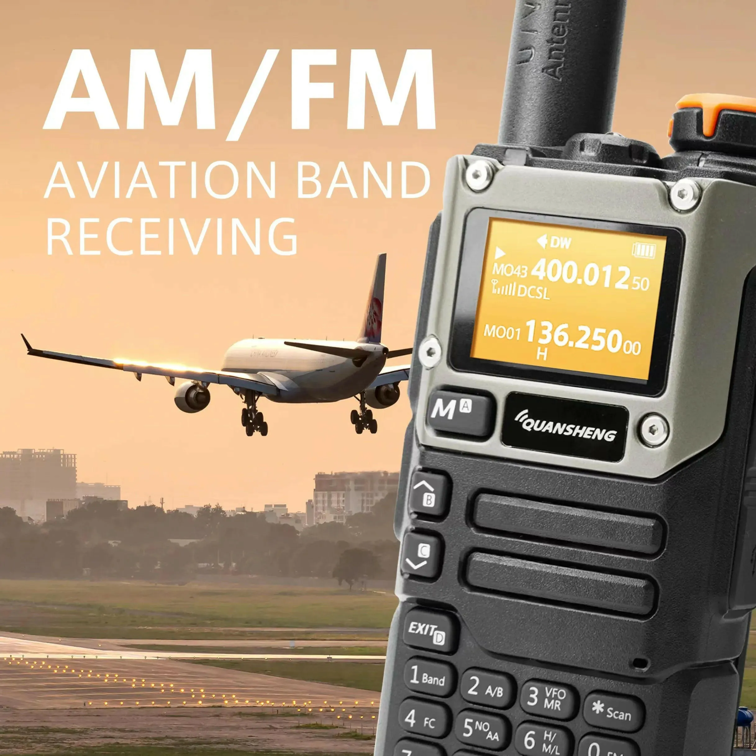 QUANSHENG  UV-K6 UV-K5(8) Walkie Talkie NOAA Weather Alert  Multi-Band Transmitting & Receiving AM/FM Aviation Band