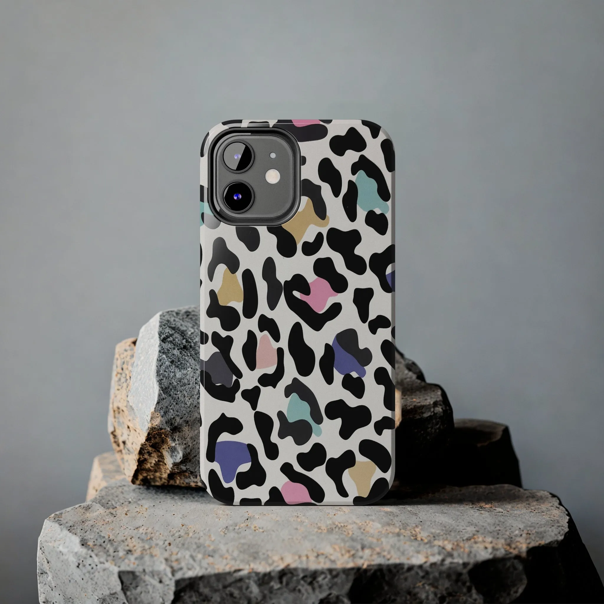 Rainbow Leopard Print design Tough Phone Case compatible with a large variety of iPhone models, Birthday Gift, Phone Case