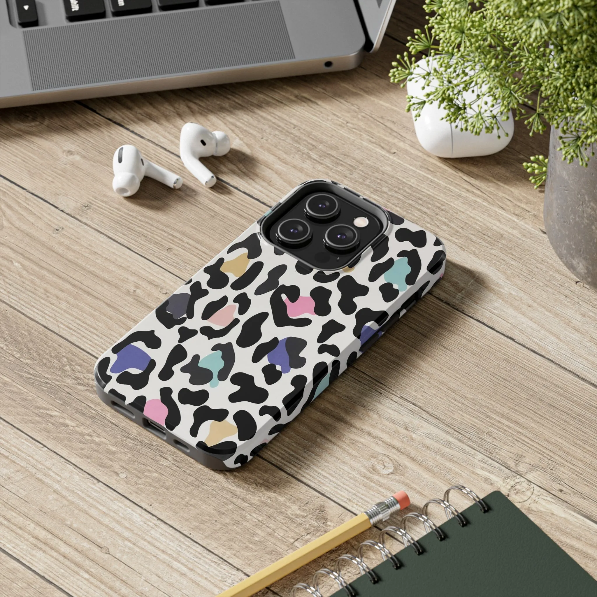 Rainbow Leopard Print design Tough Phone Case compatible with a large variety of iPhone models, Birthday Gift, Phone Case