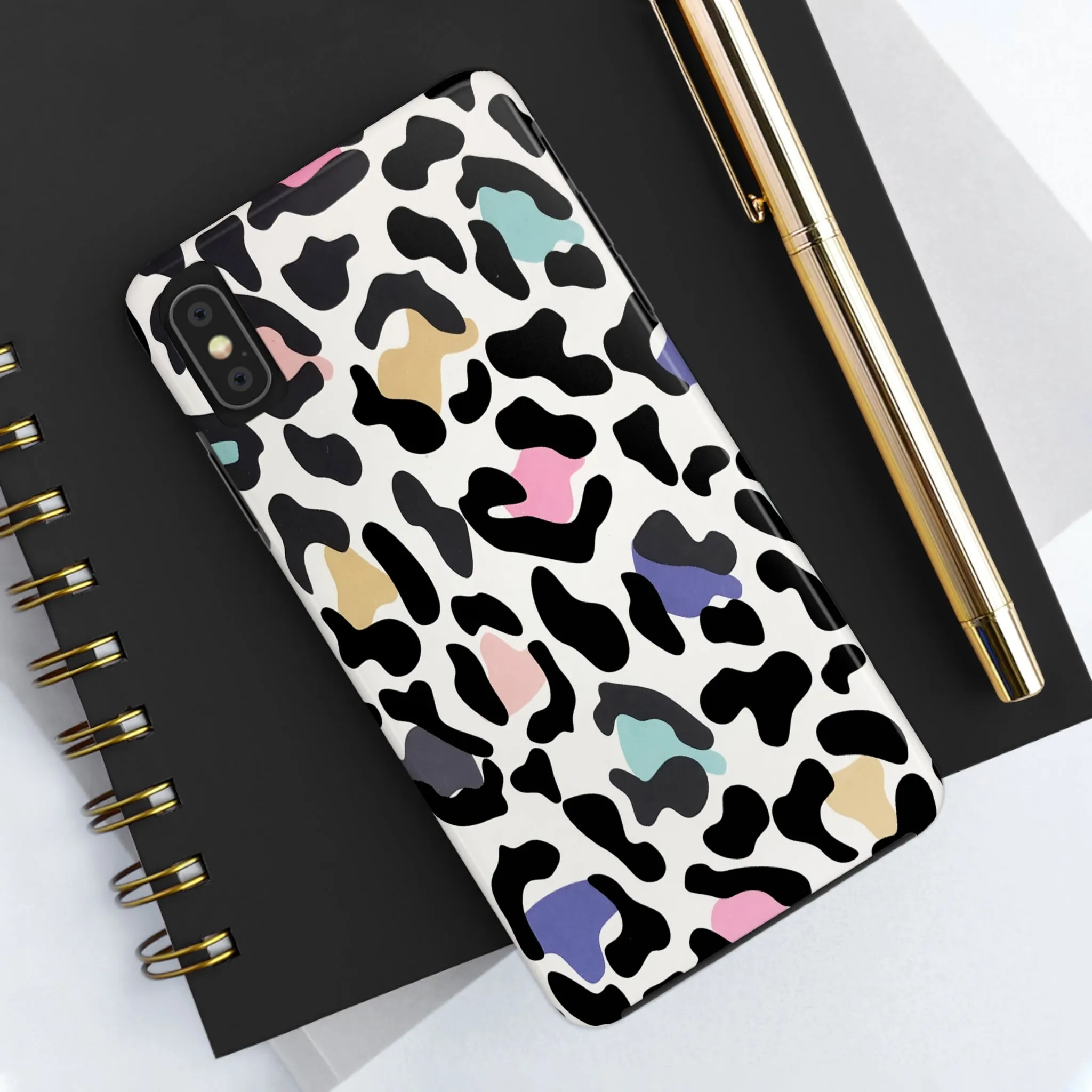 Rainbow Leopard Print design Tough Phone Case compatible with a large variety of iPhone models, Birthday Gift, Phone Case