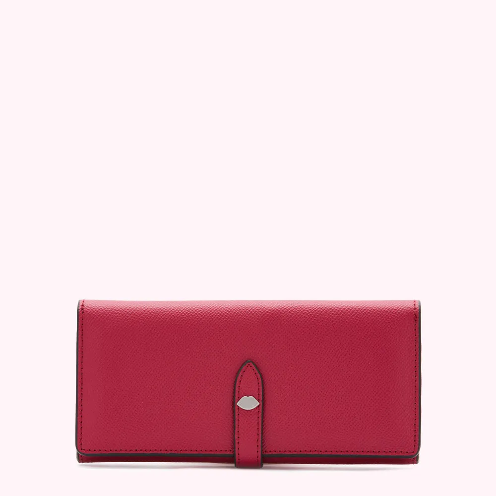 RASPBERRY LEATHER JUNO WALLET