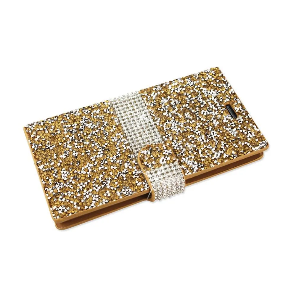 Reiko Bling Diamond Flip Case ZTE Zmax 2 Z958 Gold