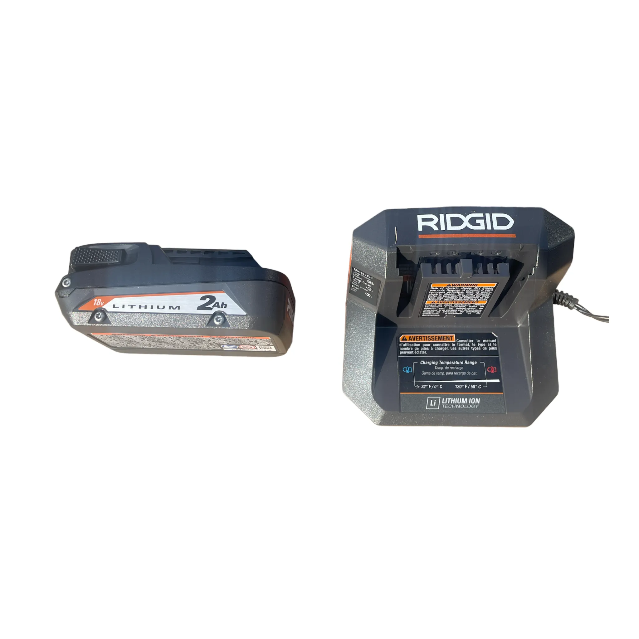 RIDGID 18V Cordless Flood Light Kit with Detachable Light with 2.0 Ah Lithium-Ion Battery and Charger