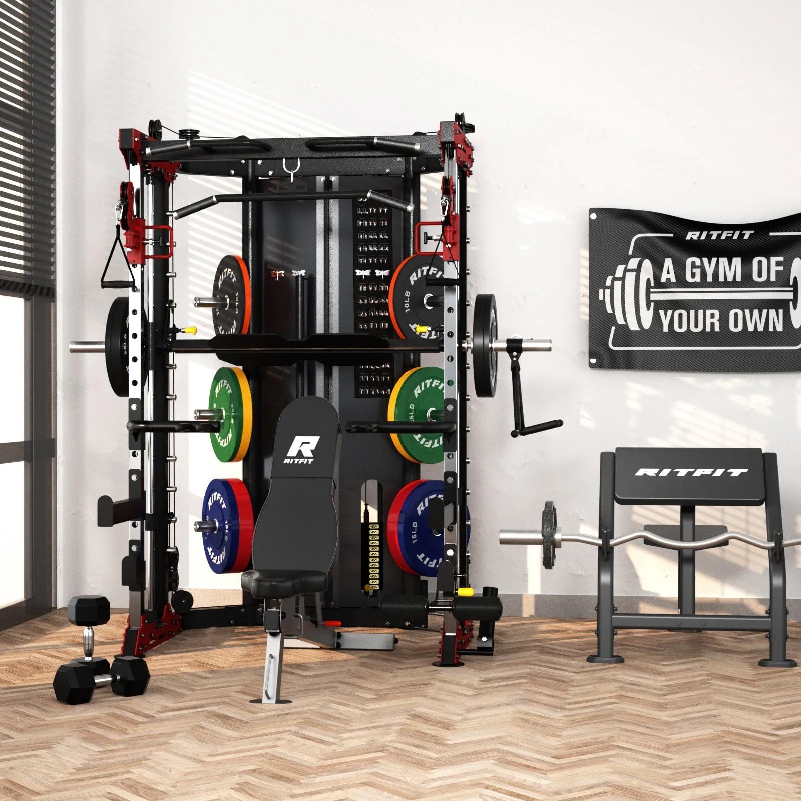 RitFit BPC05 Smith Machine Home Gym Package