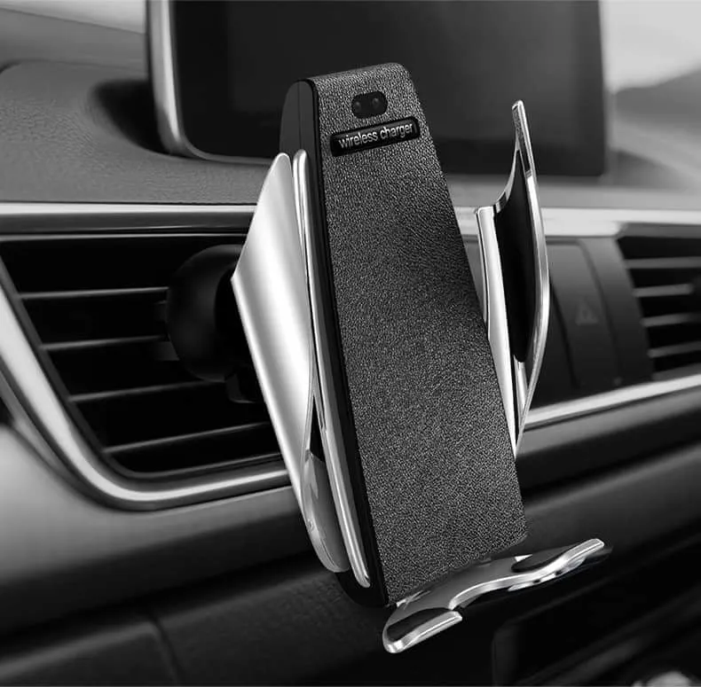 S5 Automatic Clamping Wireless Car Charger For iphone Android Air Vent Phone Holder 360 Degree Rotation Charging Mount Bracket