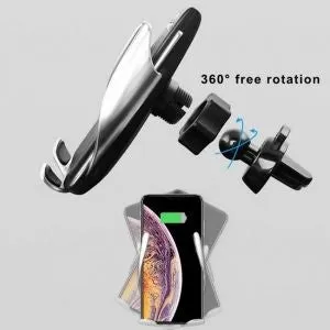 S5 Automatic Clamping Wireless Car Charger For iphone Android Air Vent Phone Holder 360 Degree Rotation Charging Mount Bracket