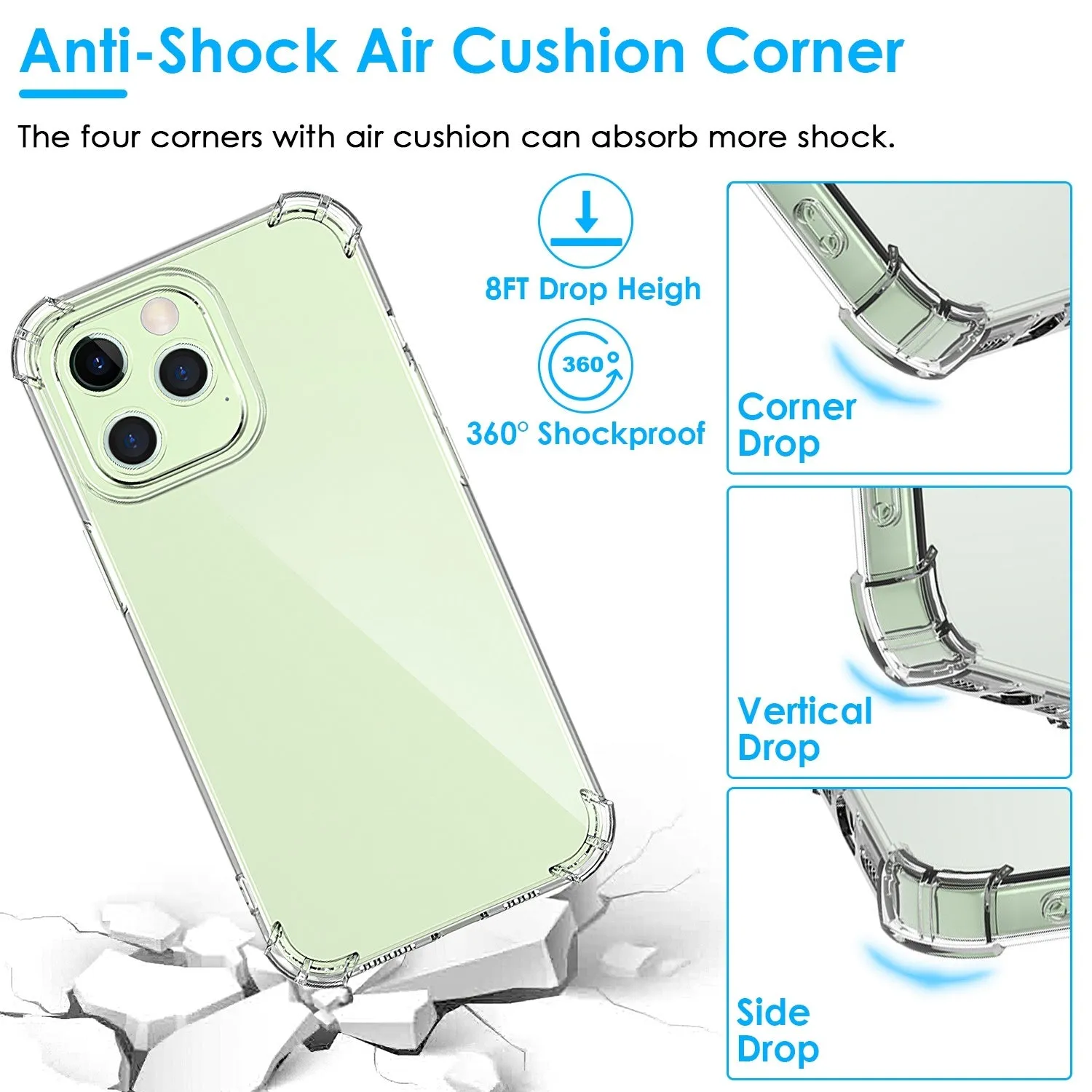 Shockproof Clear Phone Case Soft TPU Transparent Phone Cover