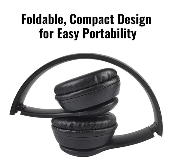 SMAXPro™ Foldable On-Ear Bluetooth Headphones w/ Mic: Super Bass Deep, Lightweight, Over Ear Wireless/Wired Headset