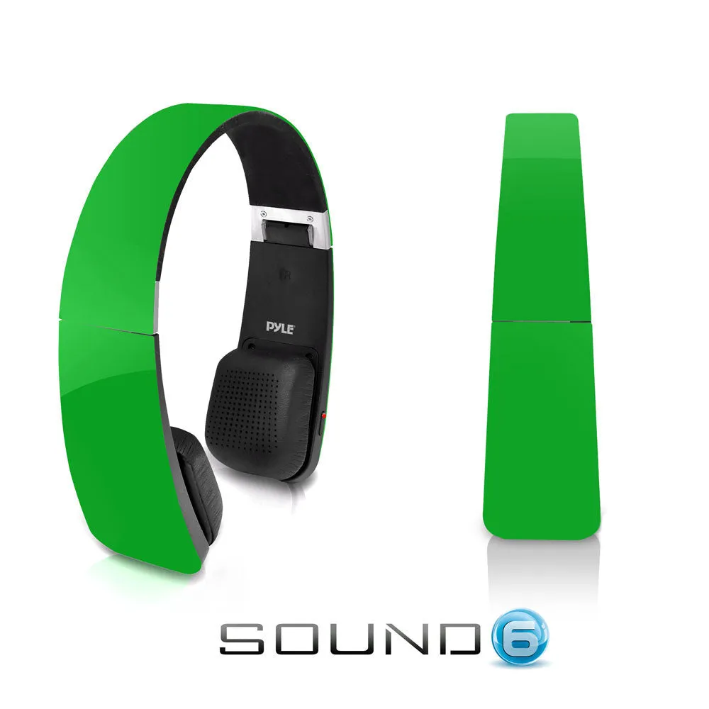 Sound 6 Bluetooth 2-In-1 Stereo Headphones With Built-In Mic For Call Answering And Easy-Touch Digital Controls (Green Color)