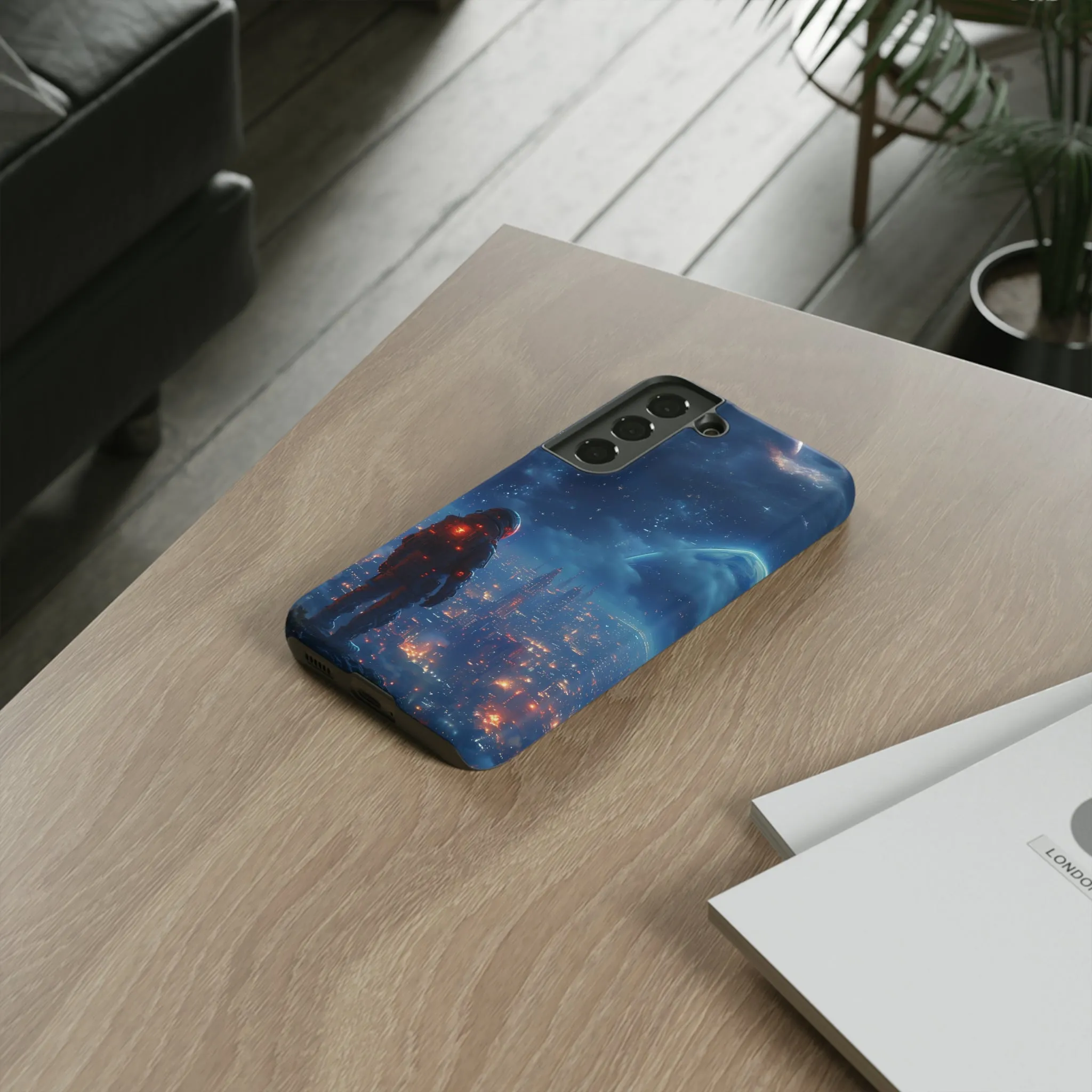 Space Exploration print design Tough Phone Case compatible with a large variety of Samsung models