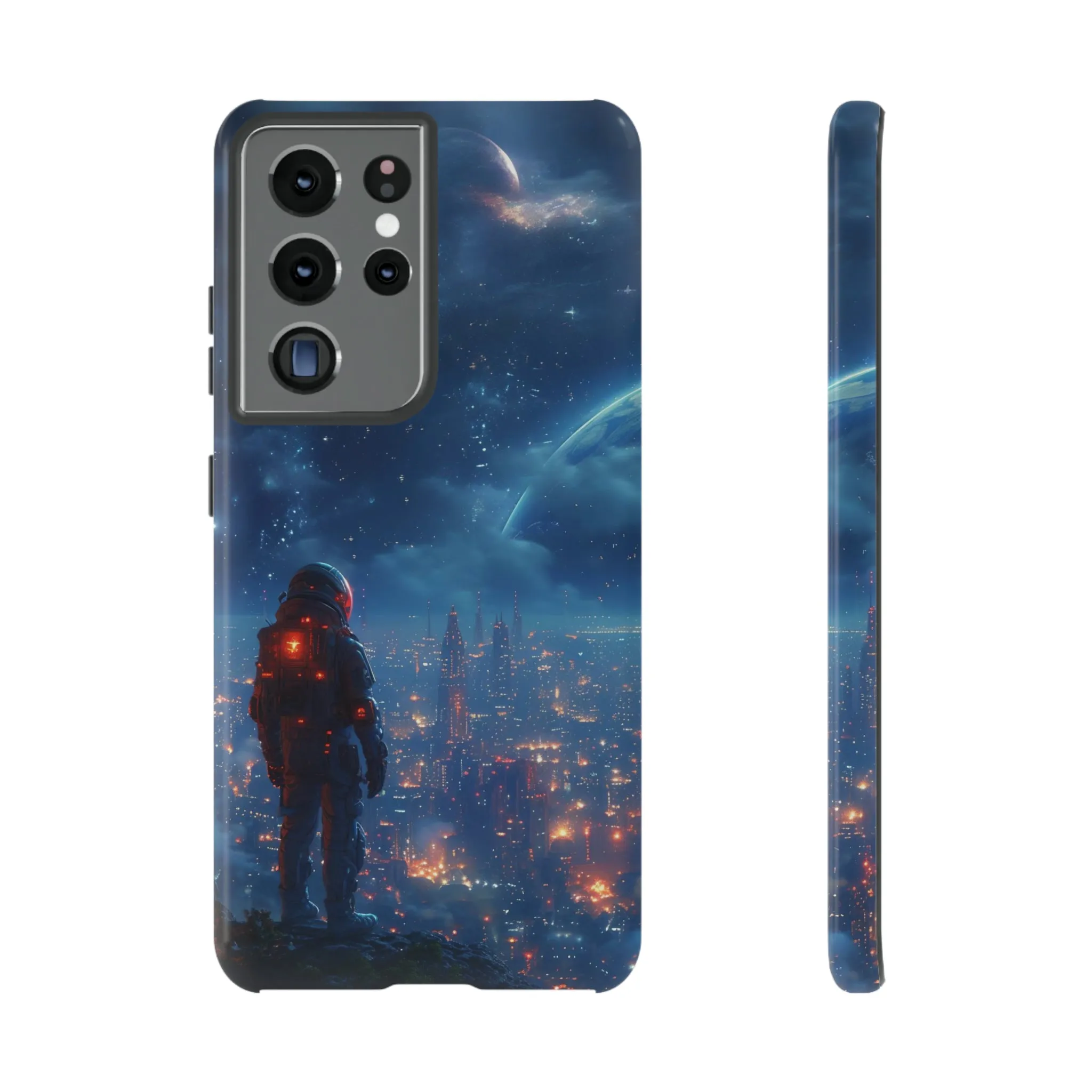 Space Exploration print design Tough Phone Case compatible with a large variety of Samsung models