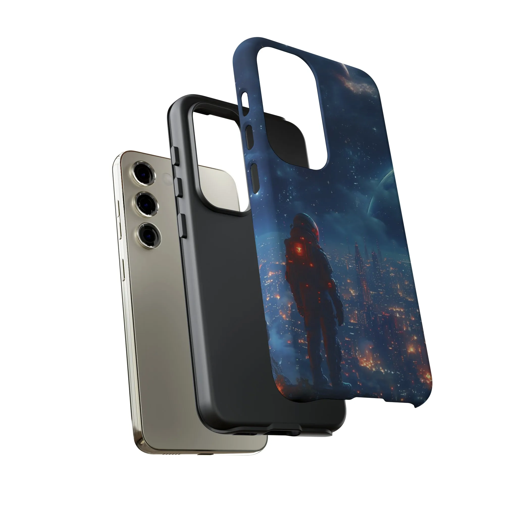 Space Exploration print design Tough Phone Case compatible with a large variety of Samsung models