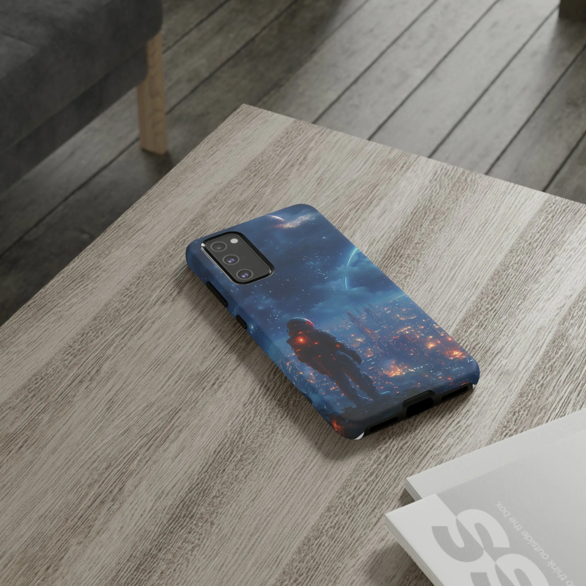 Space Exploration print design Tough Phone Case compatible with a large variety of Samsung models