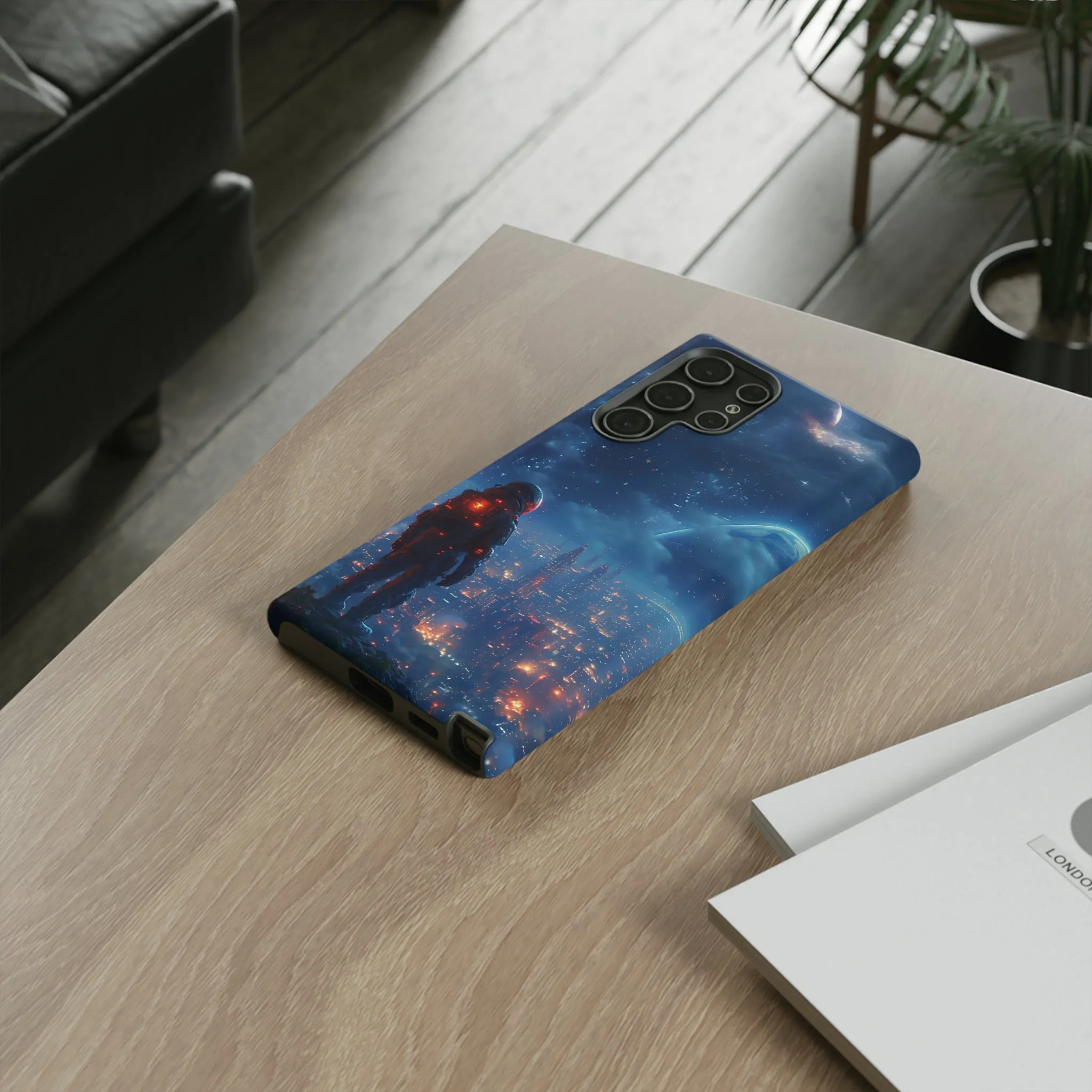 Space Exploration print design Tough Phone Case compatible with a large variety of Samsung models