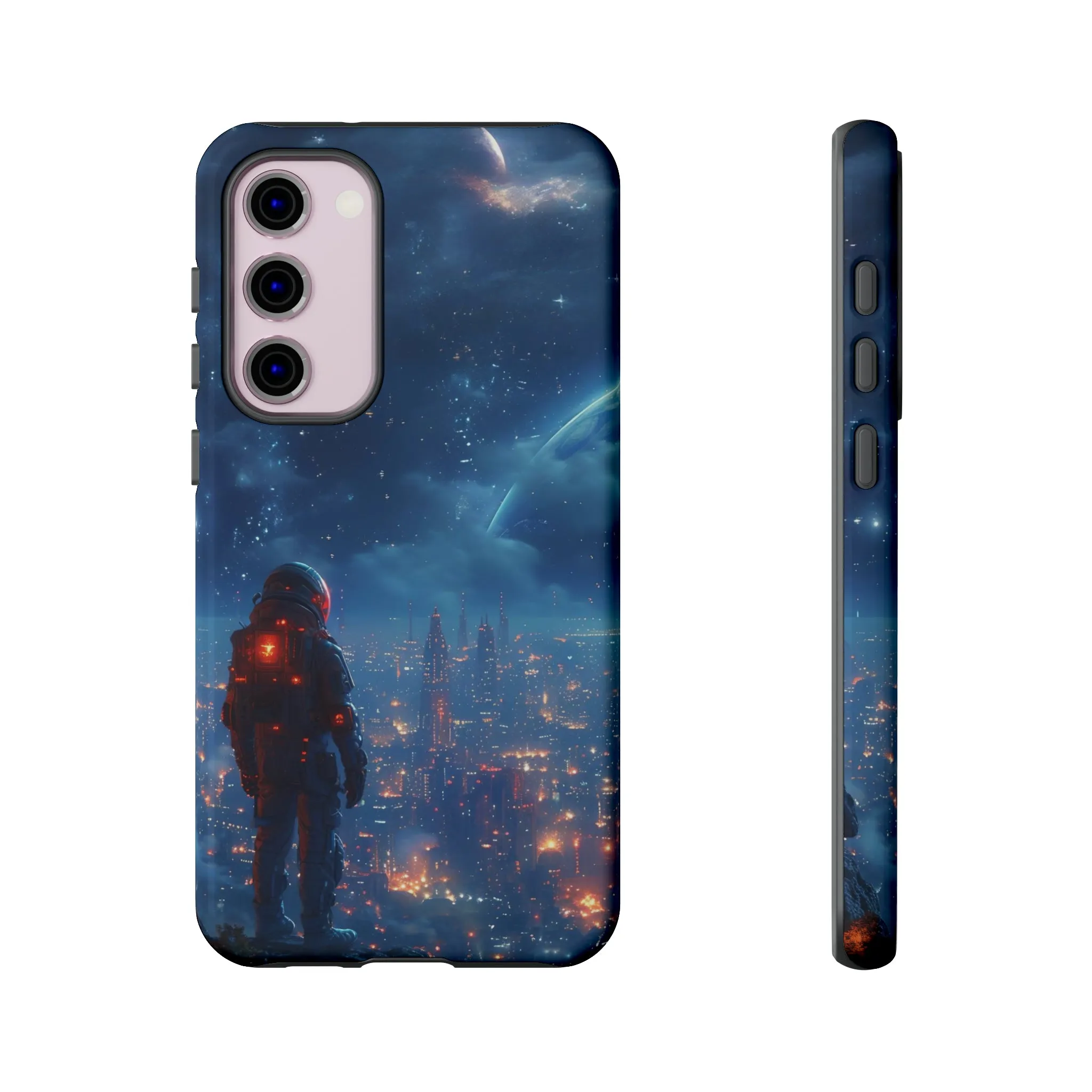 Space Exploration print design Tough Phone Case compatible with a large variety of Samsung models