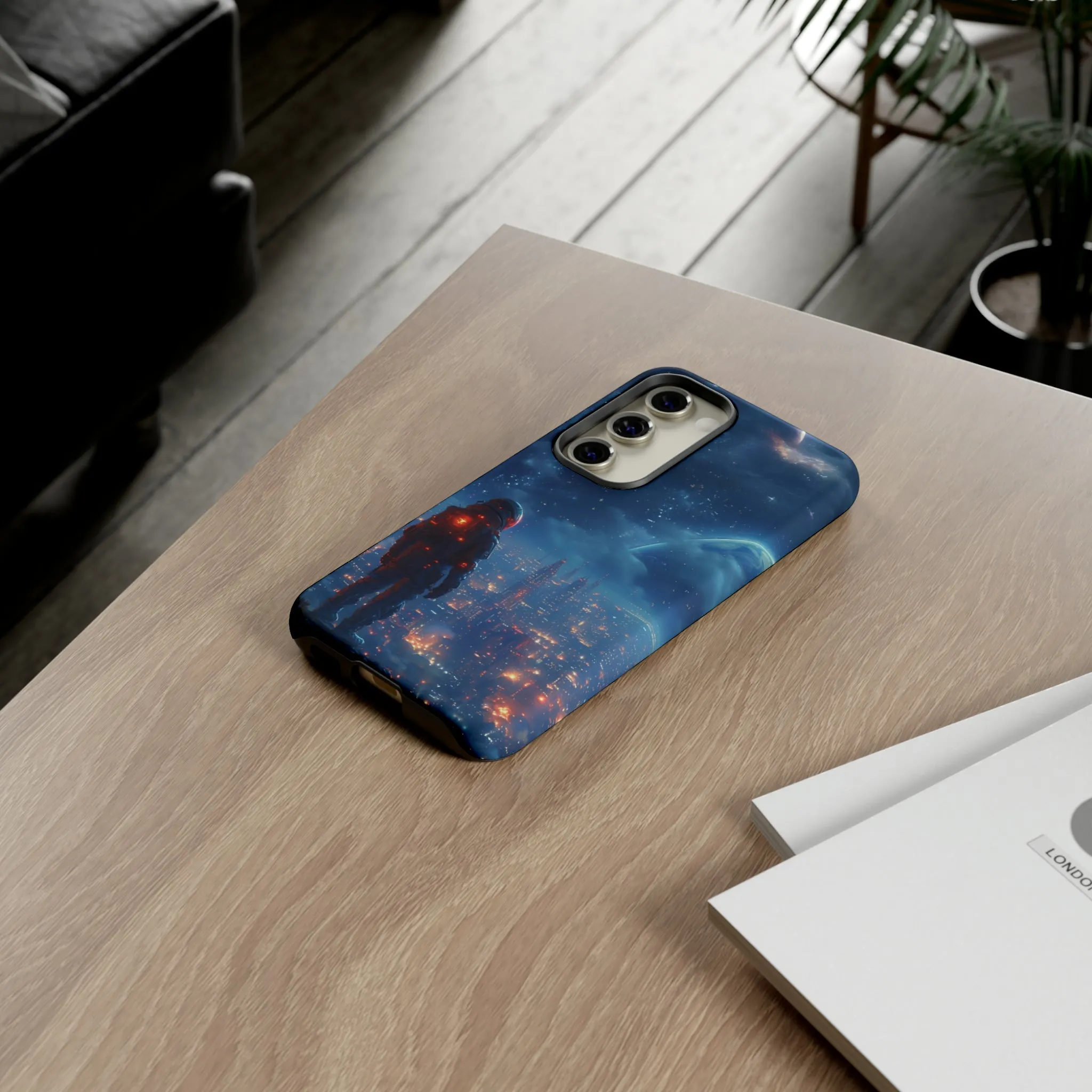 Space Exploration print design Tough Phone Case compatible with a large variety of Samsung models