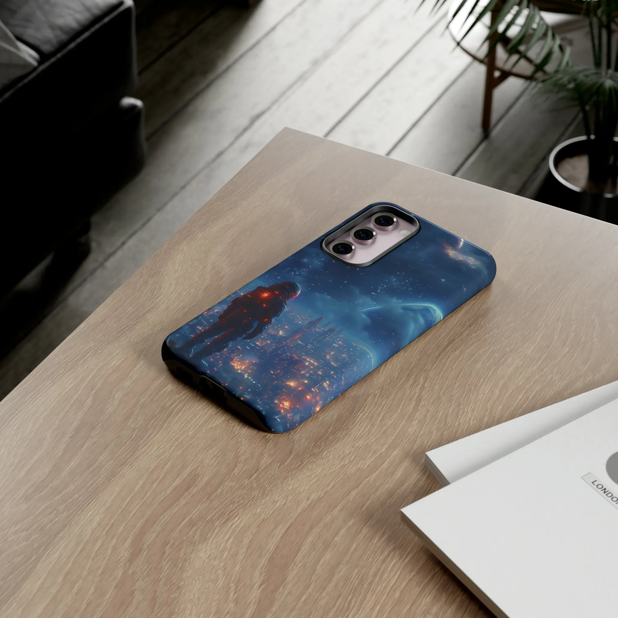 Space Exploration print design Tough Phone Case compatible with a large variety of Samsung models