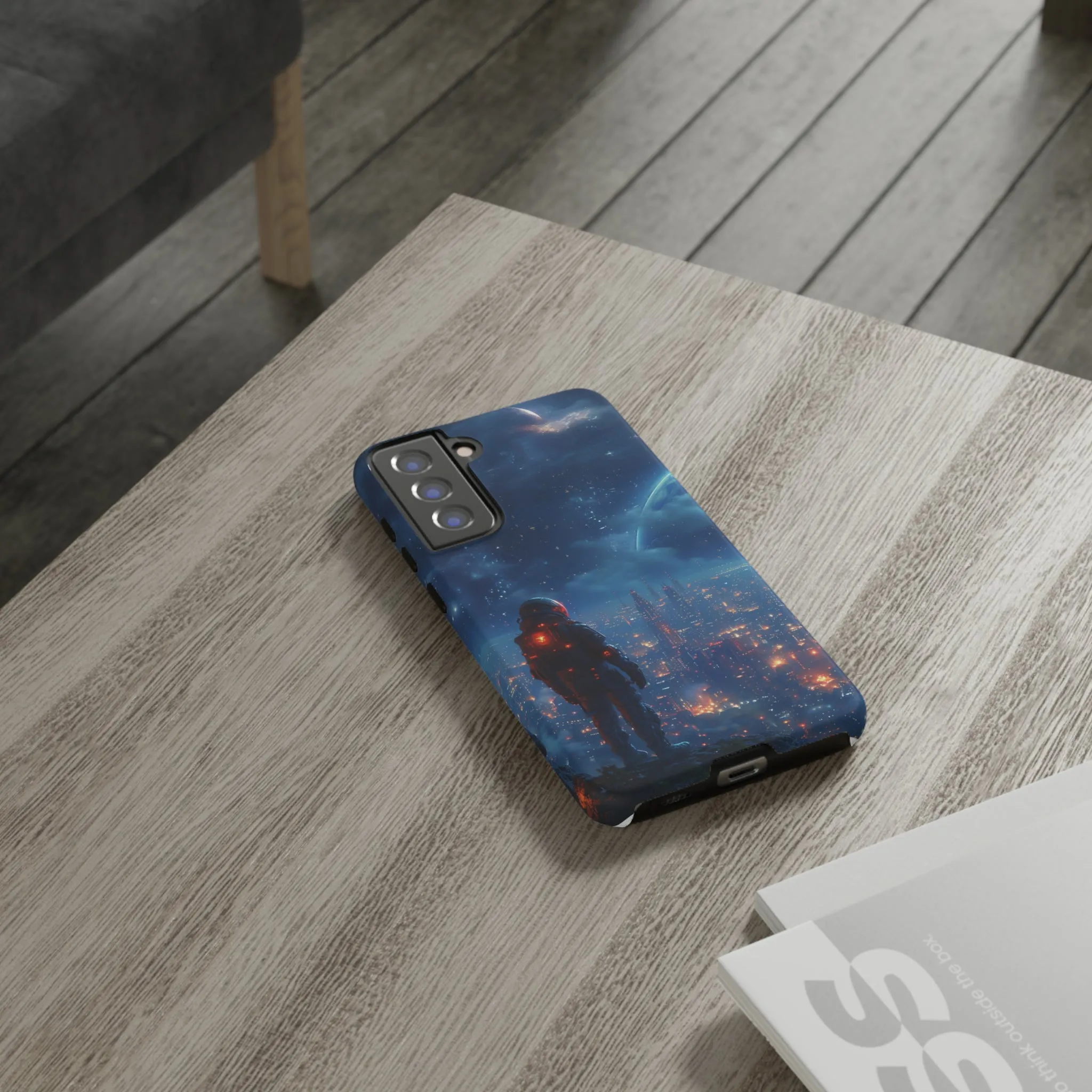 Space Exploration print design Tough Phone Case compatible with a large variety of Samsung models