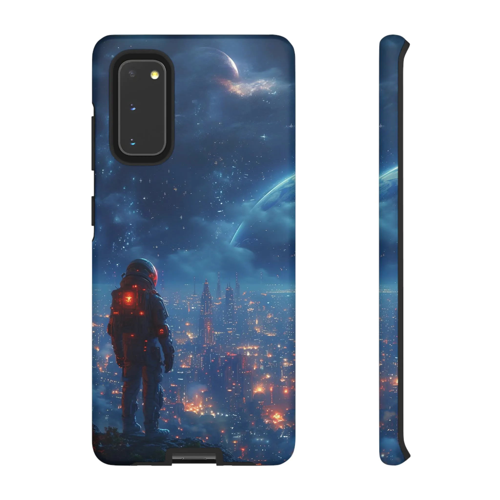 Space Exploration print design Tough Phone Case compatible with a large variety of Samsung models