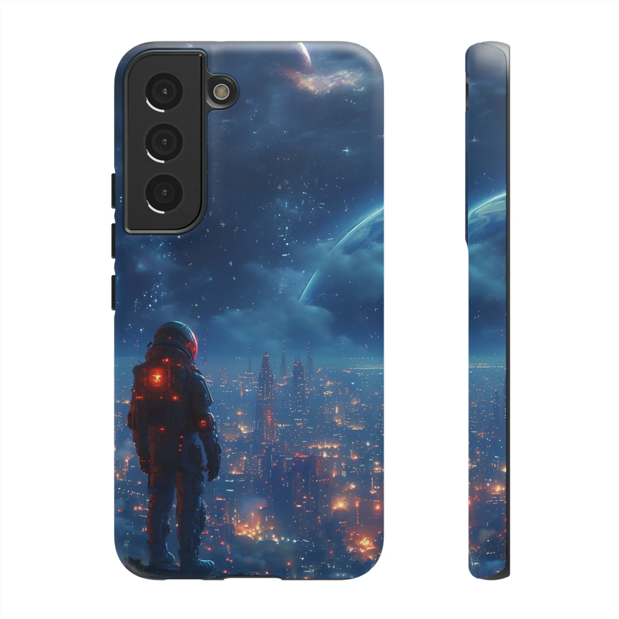 Space Exploration print design Tough Phone Case compatible with a large variety of Samsung models