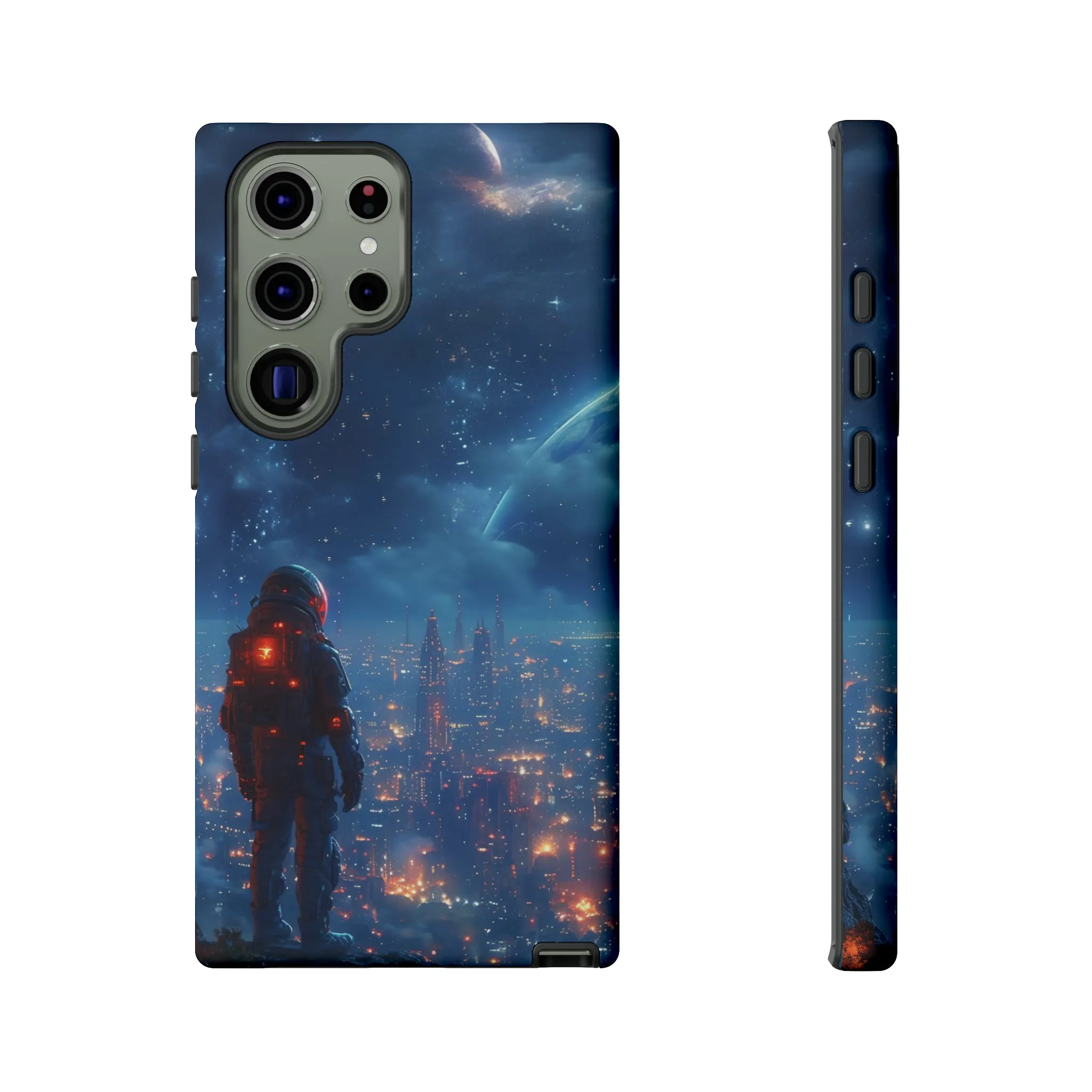 Space Exploration print design Tough Phone Case compatible with a large variety of Samsung models