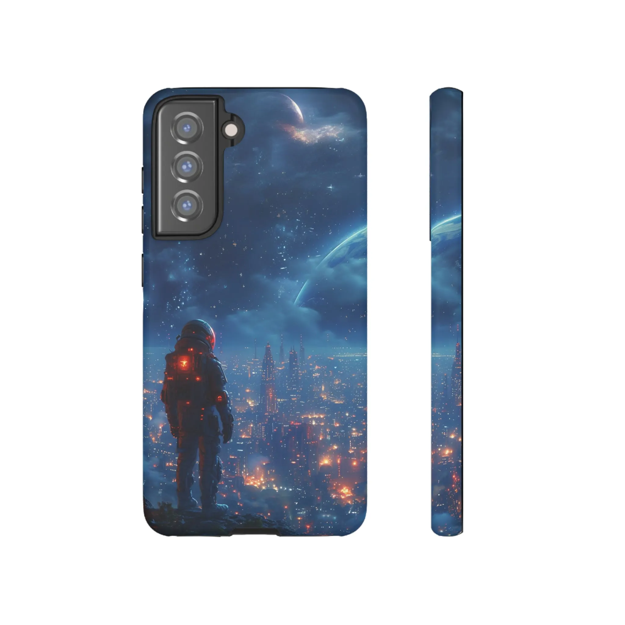 Space Exploration print design Tough Phone Case compatible with a large variety of Samsung models