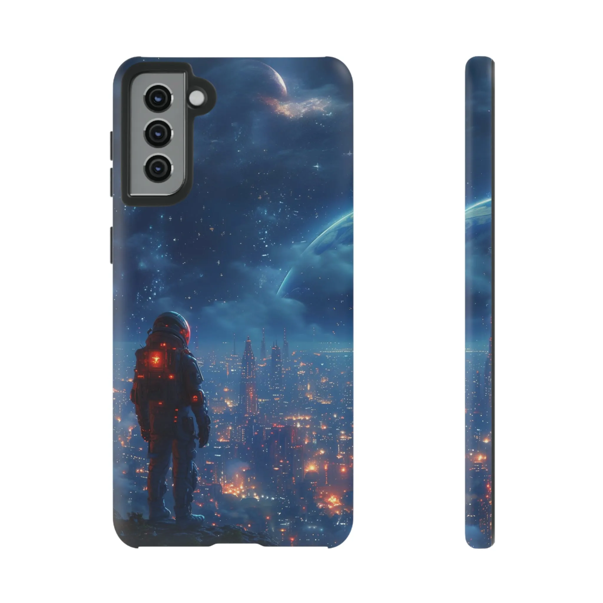 Space Exploration print design Tough Phone Case compatible with a large variety of Samsung models