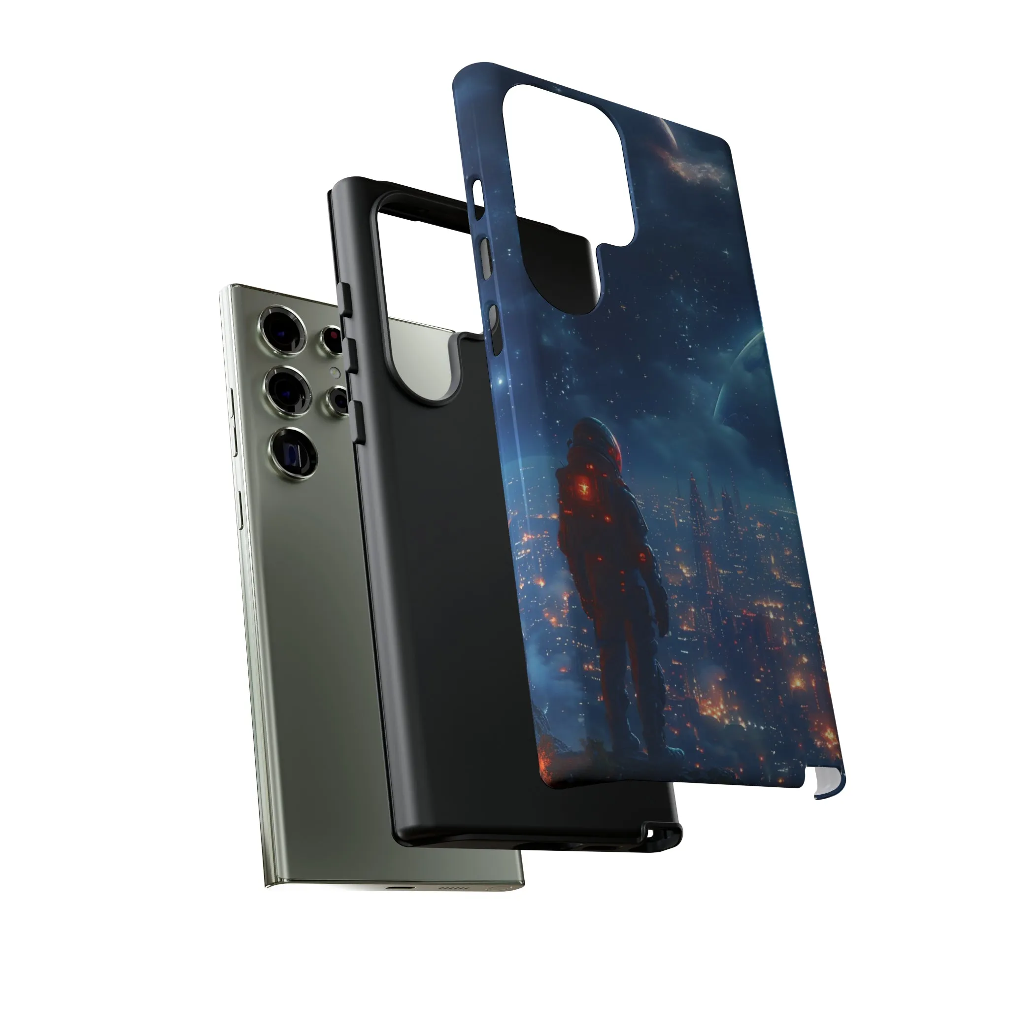 Space Exploration print design Tough Phone Case compatible with a large variety of Samsung models